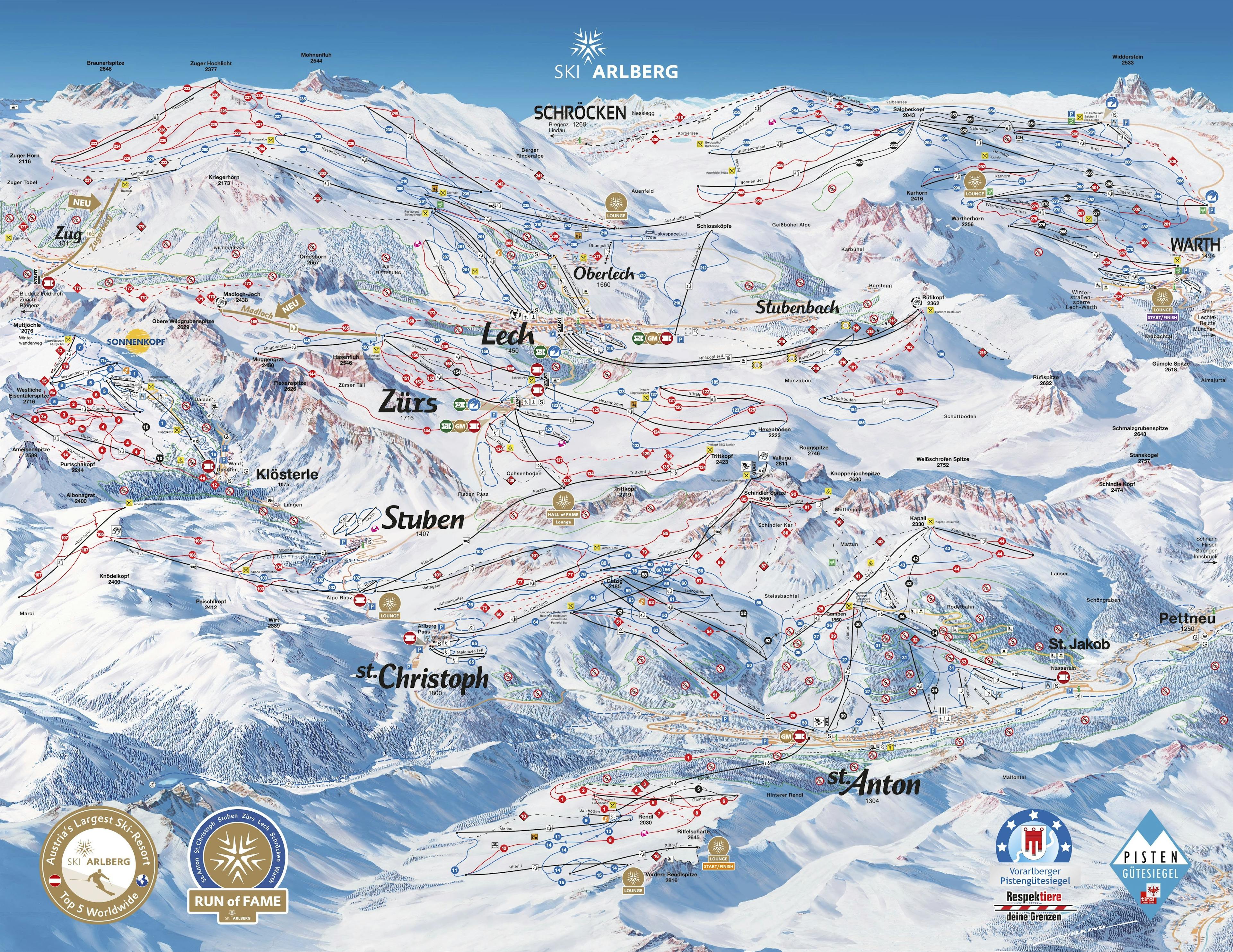 Lech winter trail map