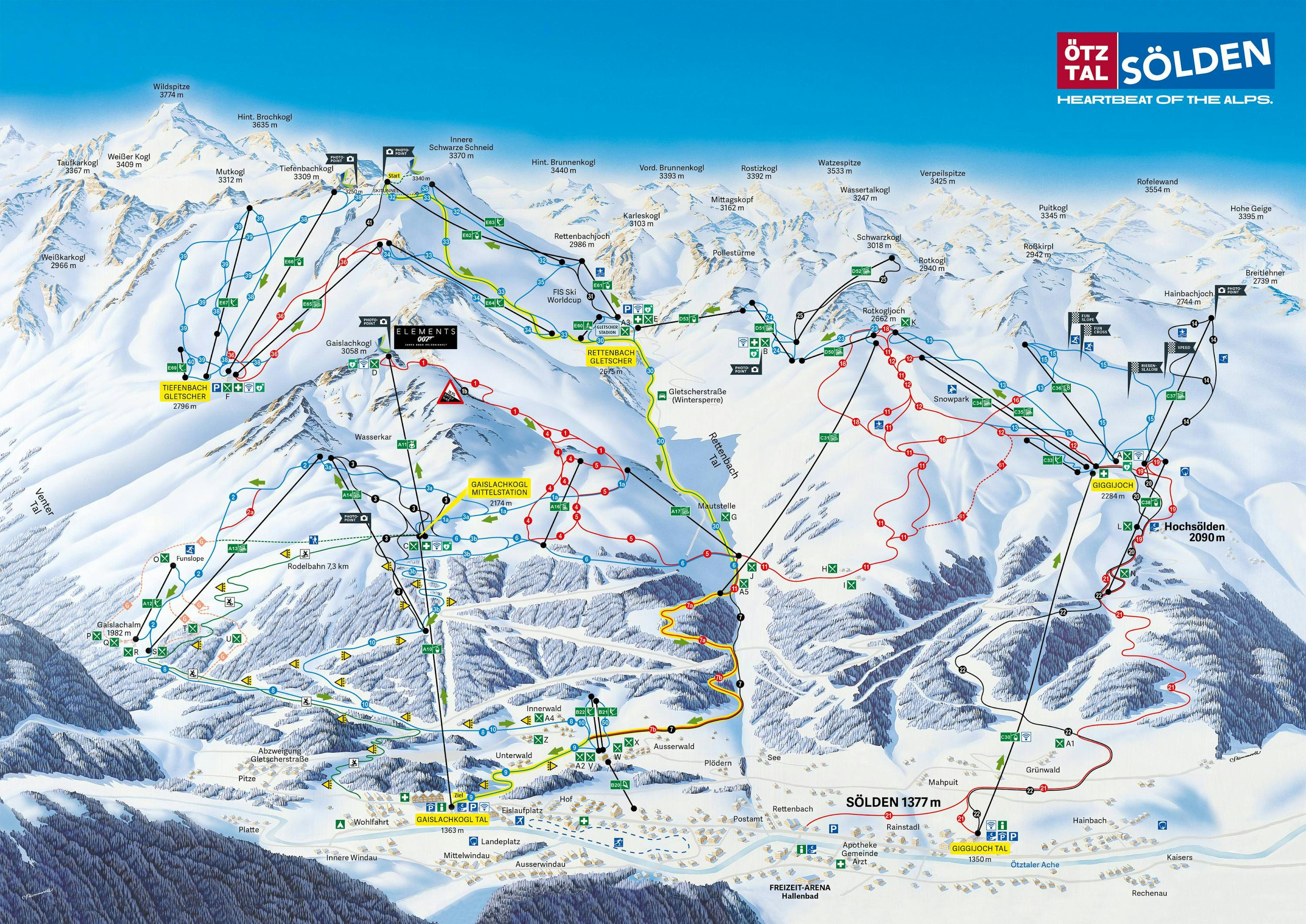 Sölden winter trail map