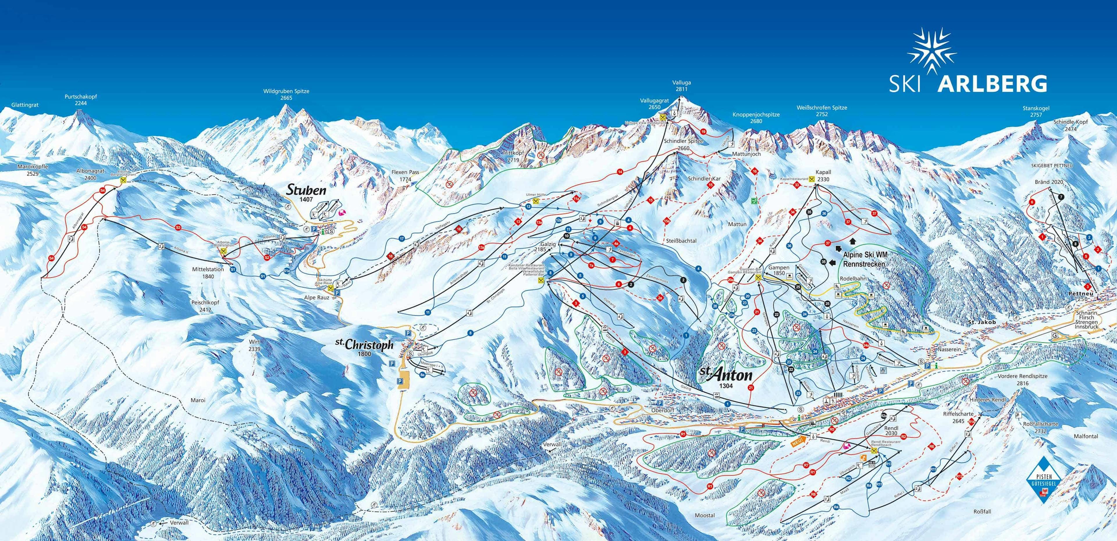 St. Anton winter trail map