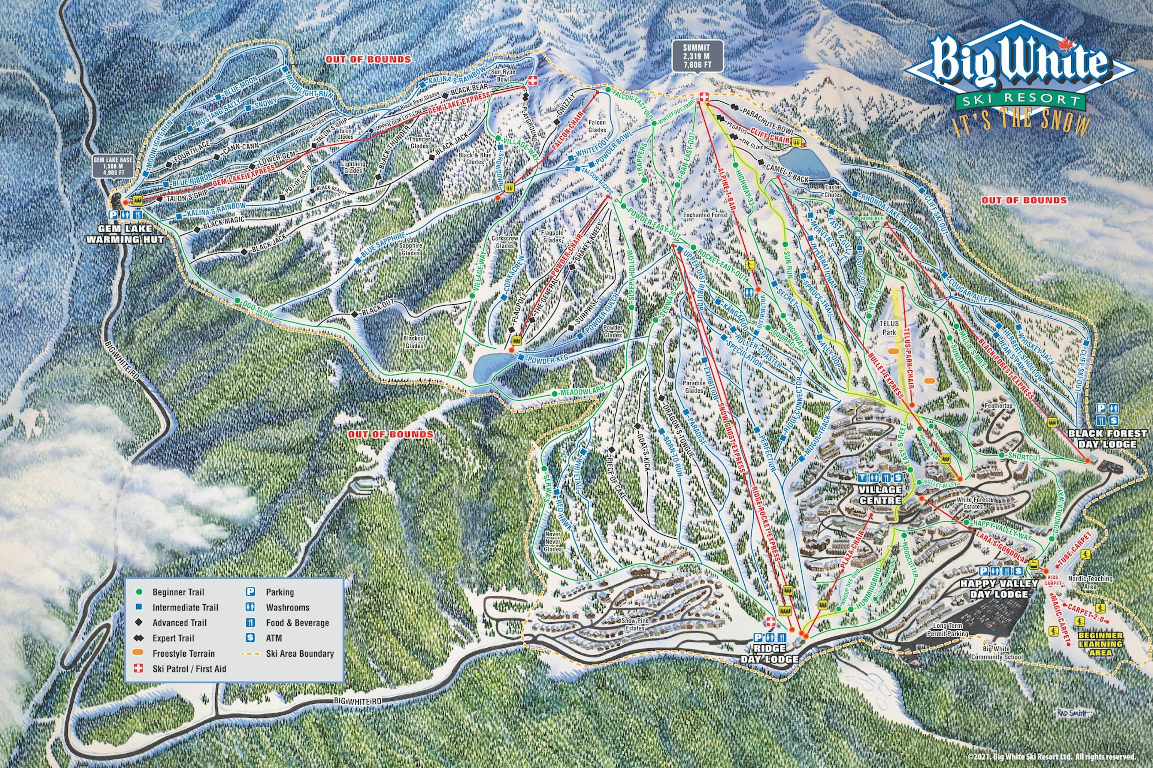 Big White Trail Map