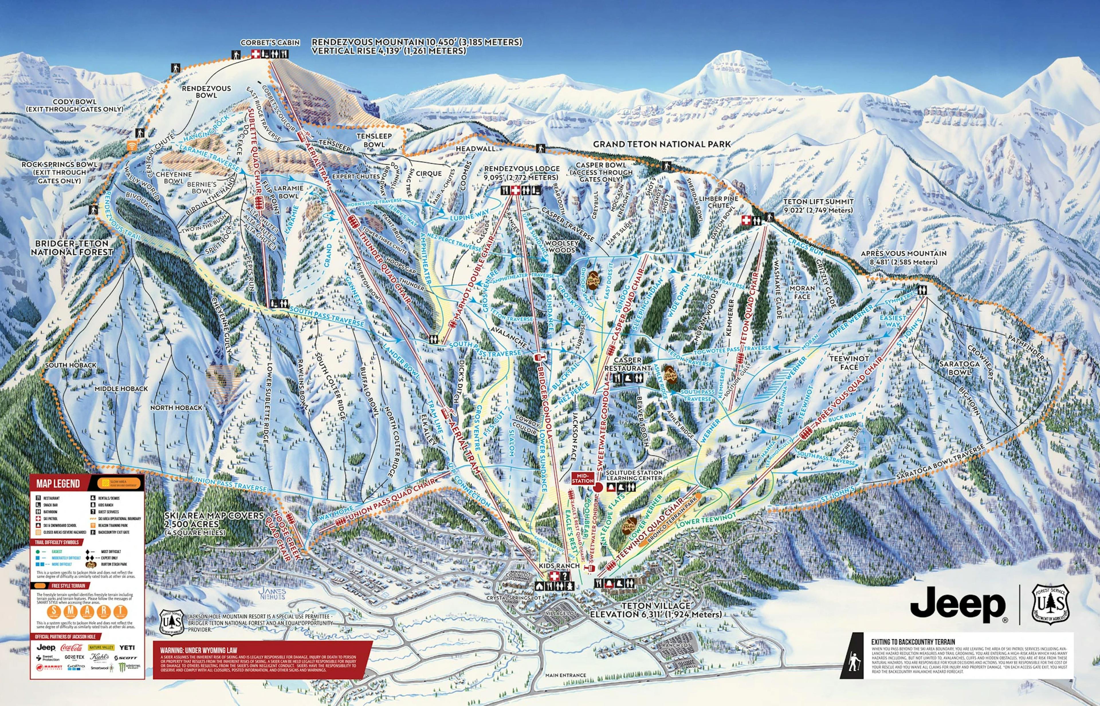 jackson hole ski trail map