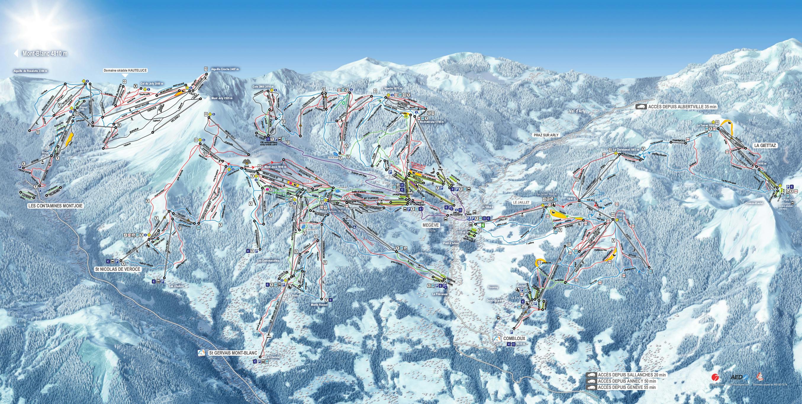 Megève trail map