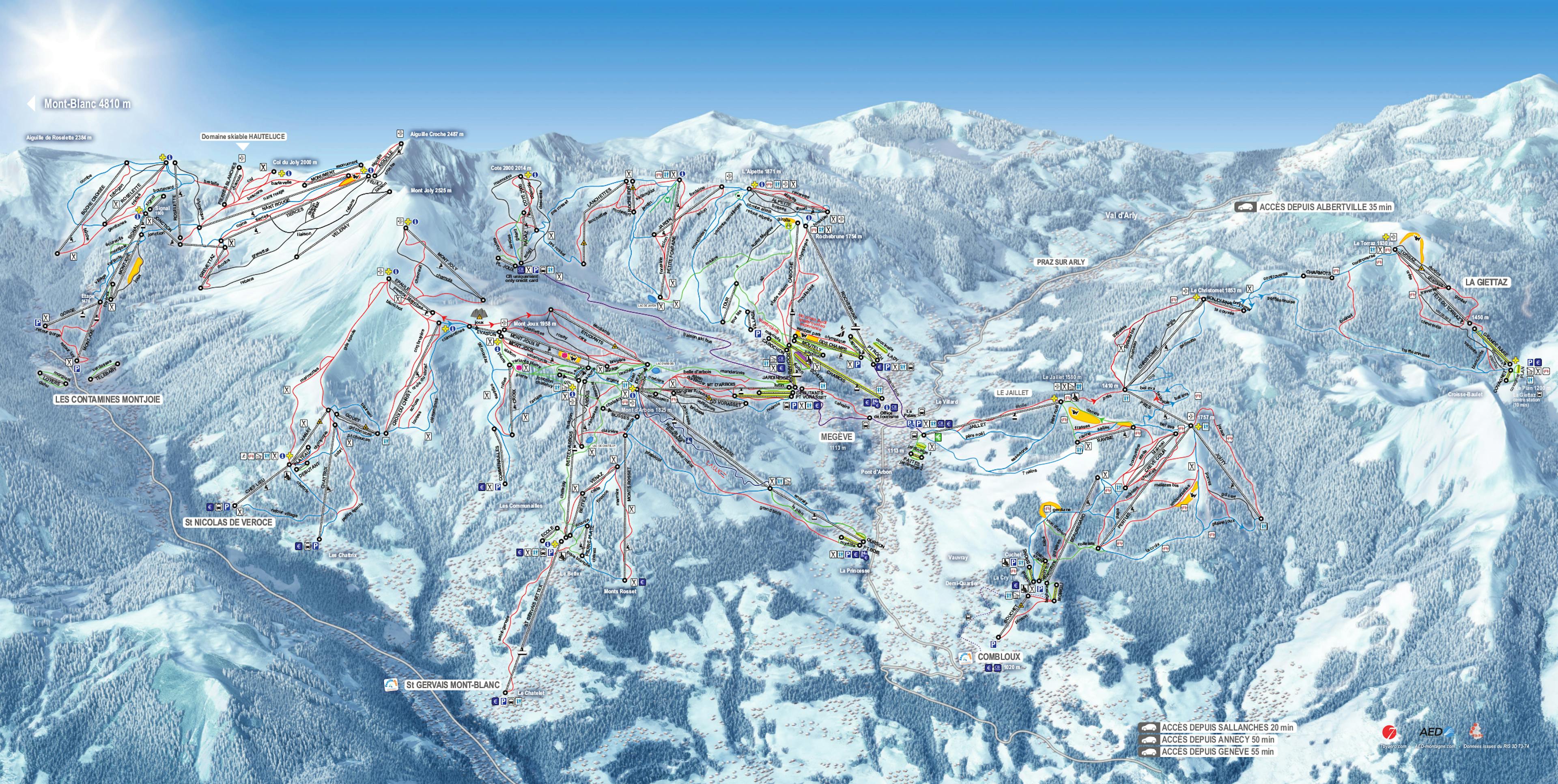 Megève trail map