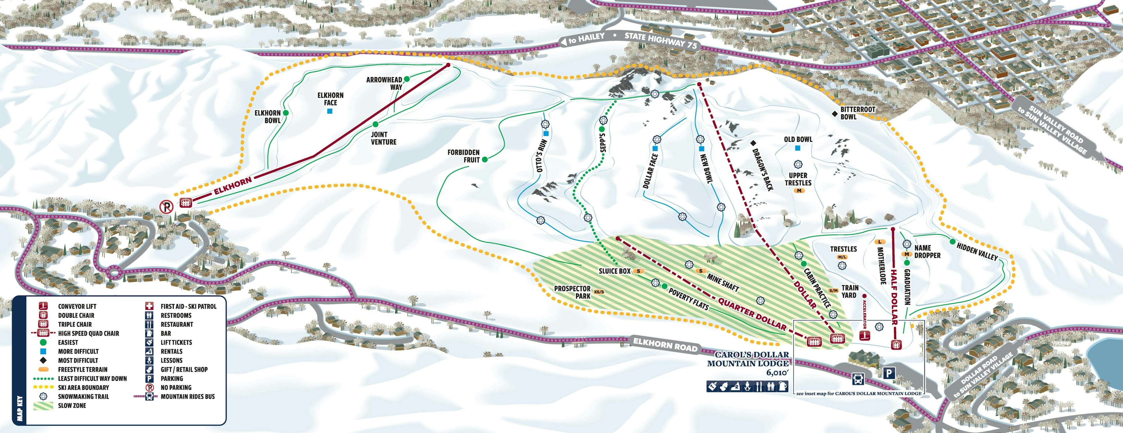 sun valley resort dollar mountain trail map