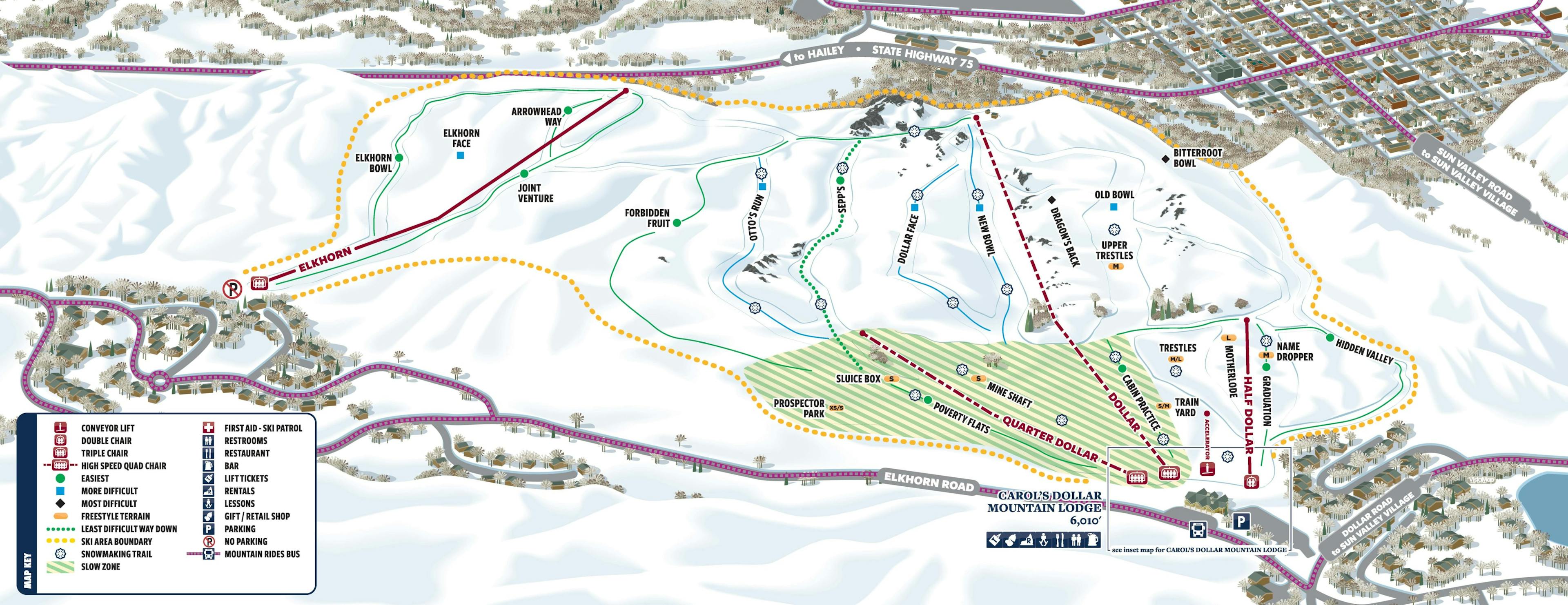 sun valley resort dollar mountain trail map

