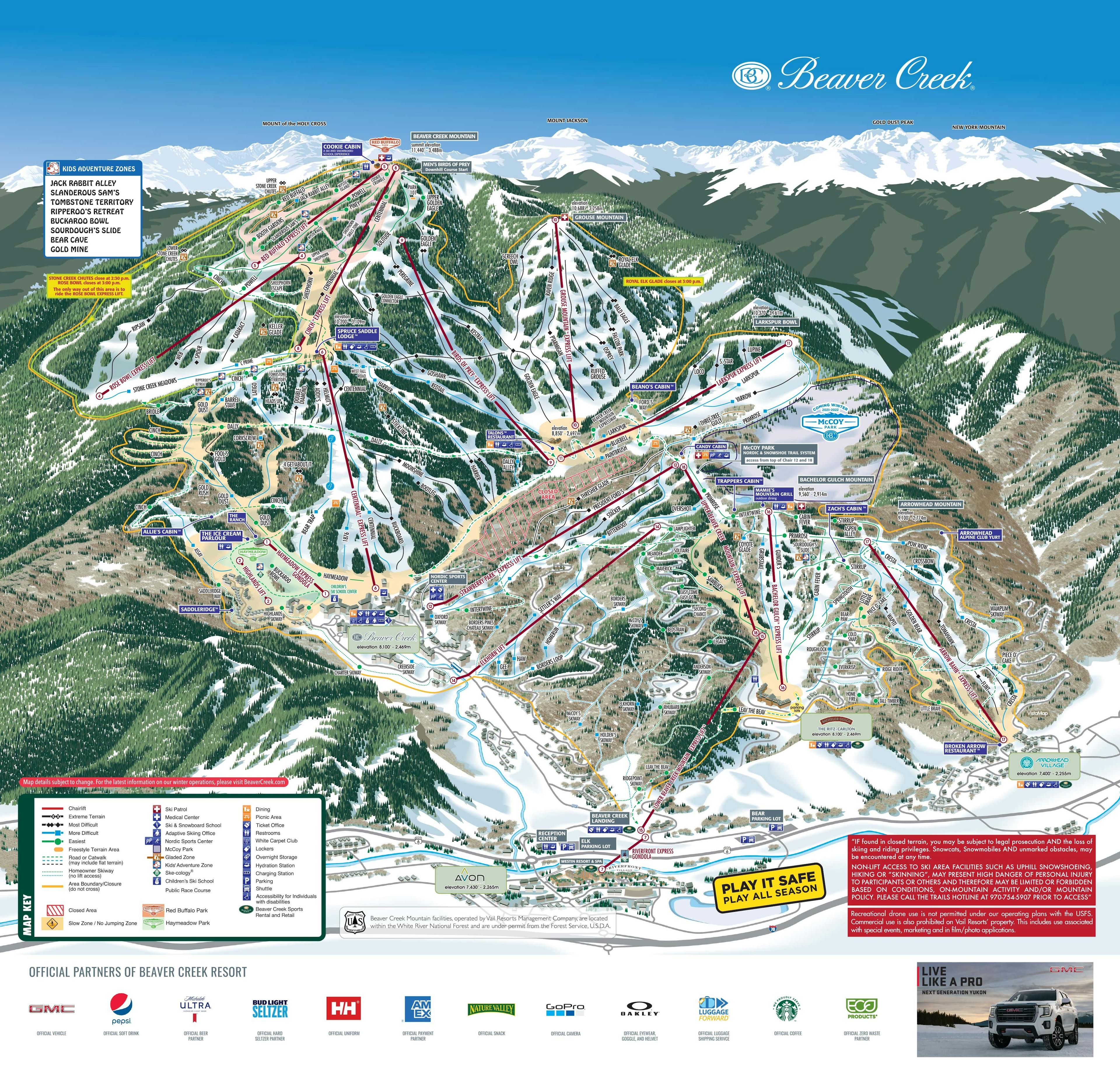 Beaver Creek trail map.