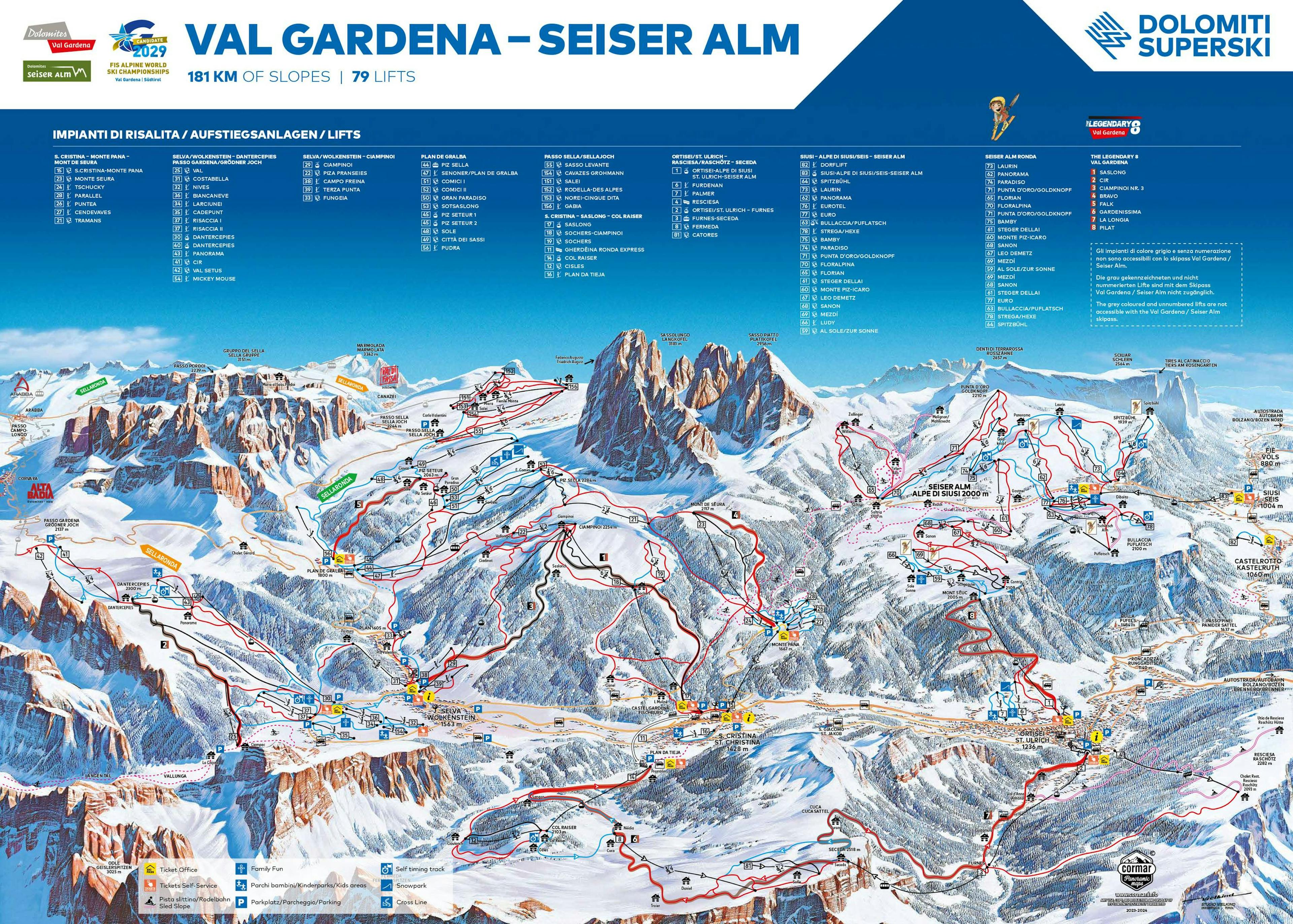 Val Gardena winter trail map