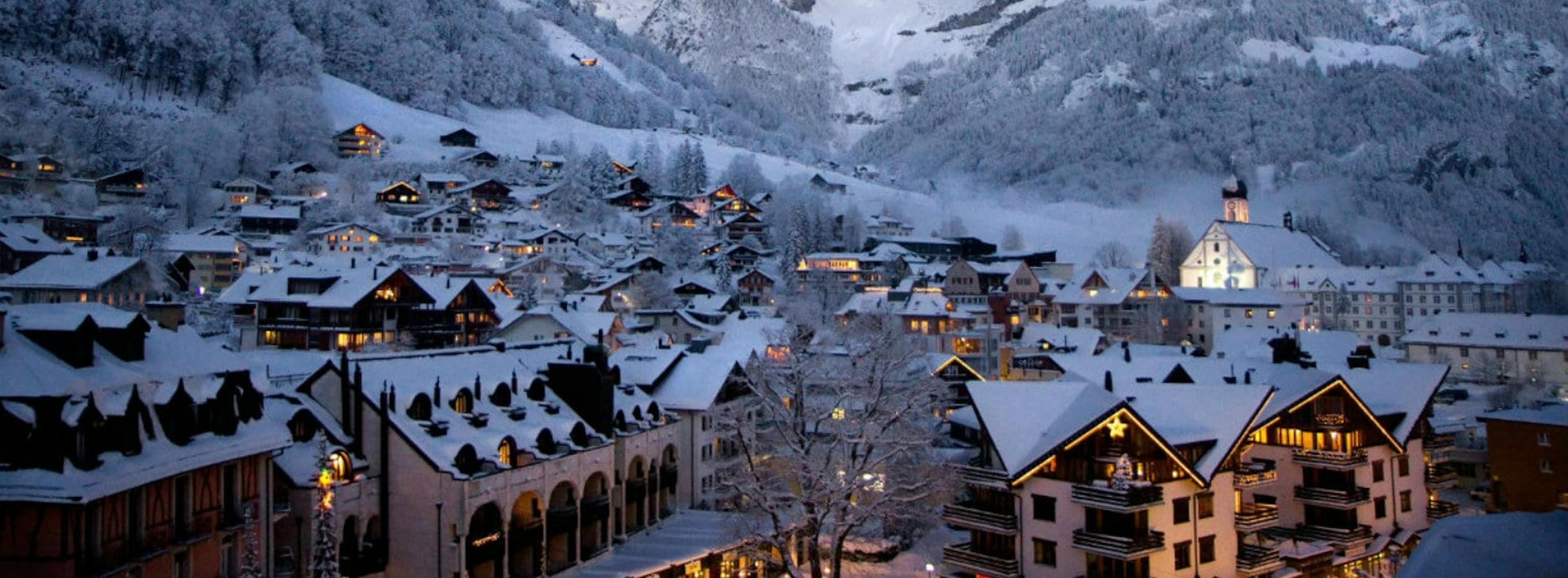 Engelberg near Mt. Titlis at dusk