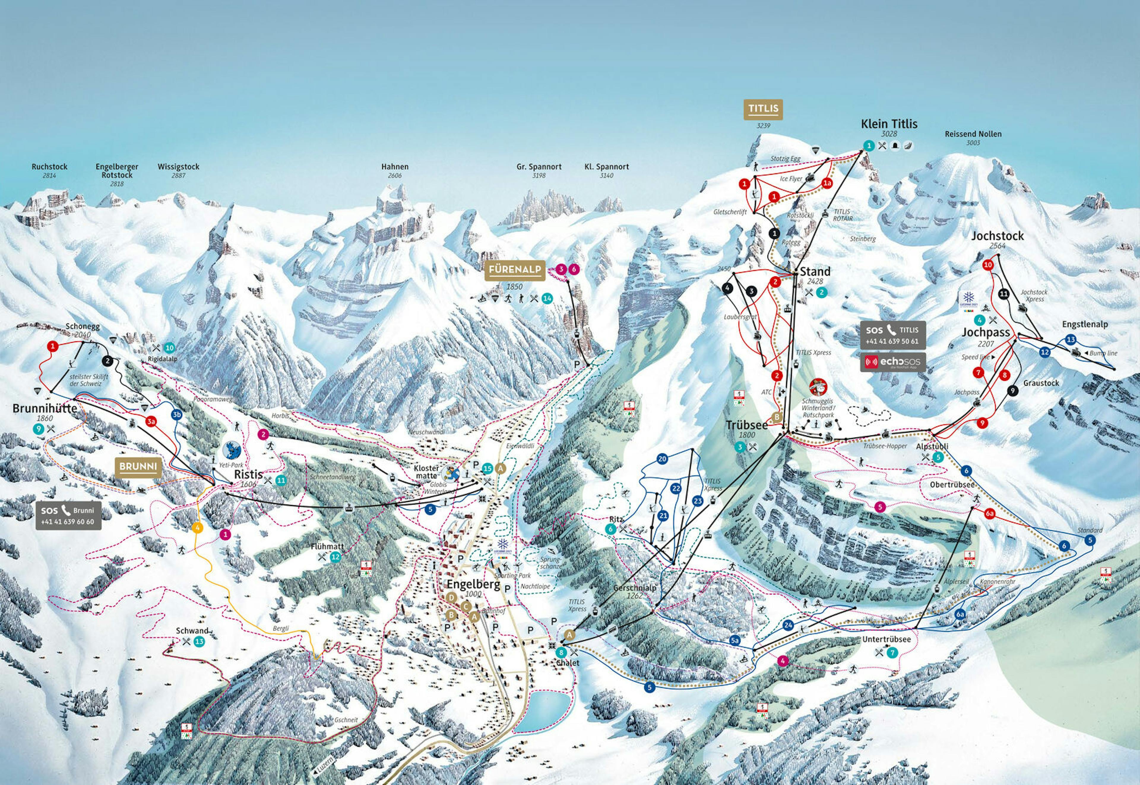 Engelberg-Titlis winter trail map