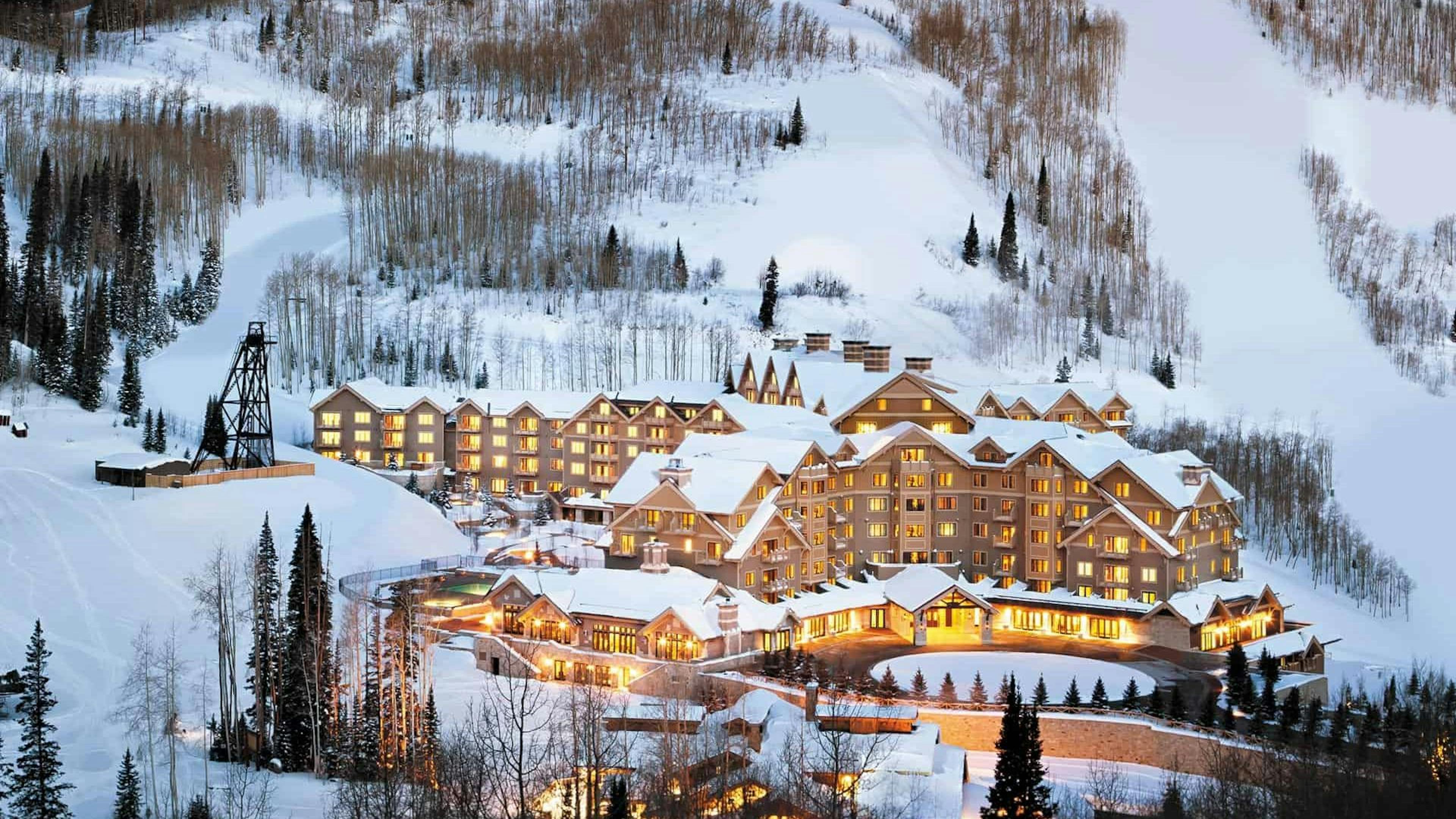 A serene night view of Deer Valley ski resort