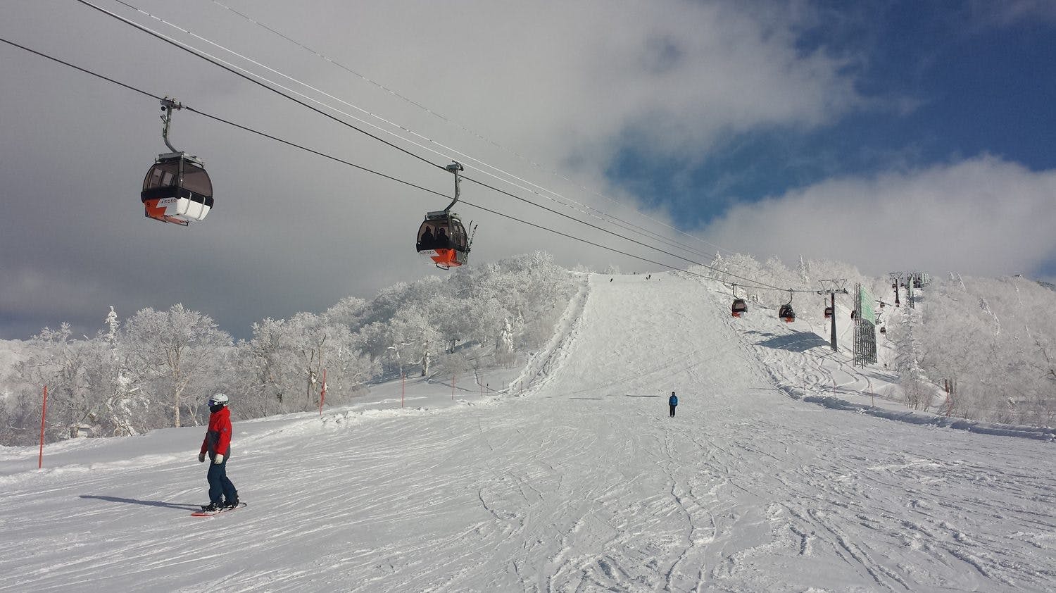 The gondolas running at Kiroro Ski Resort