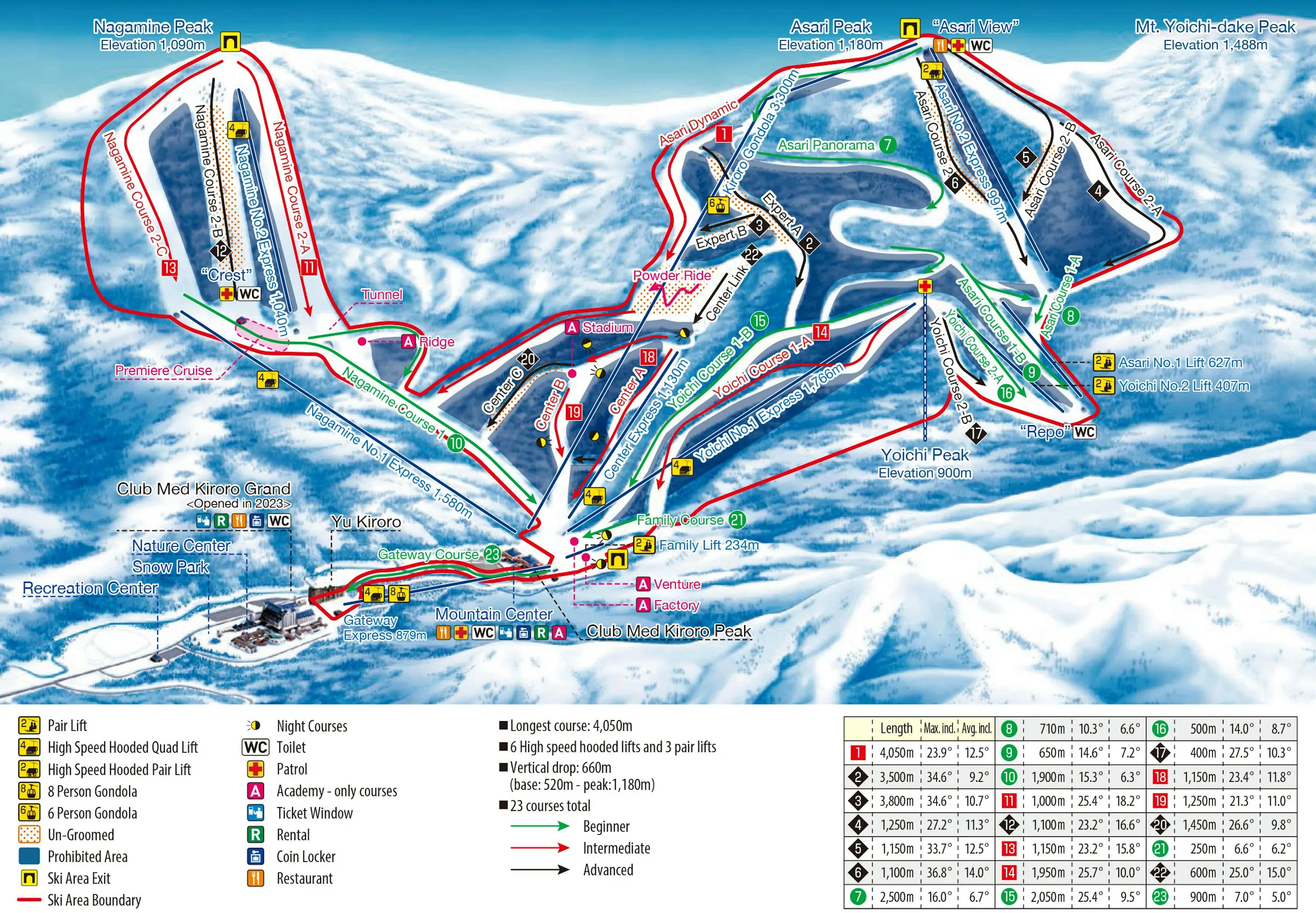 Kiroro Ski Resort winter trail map