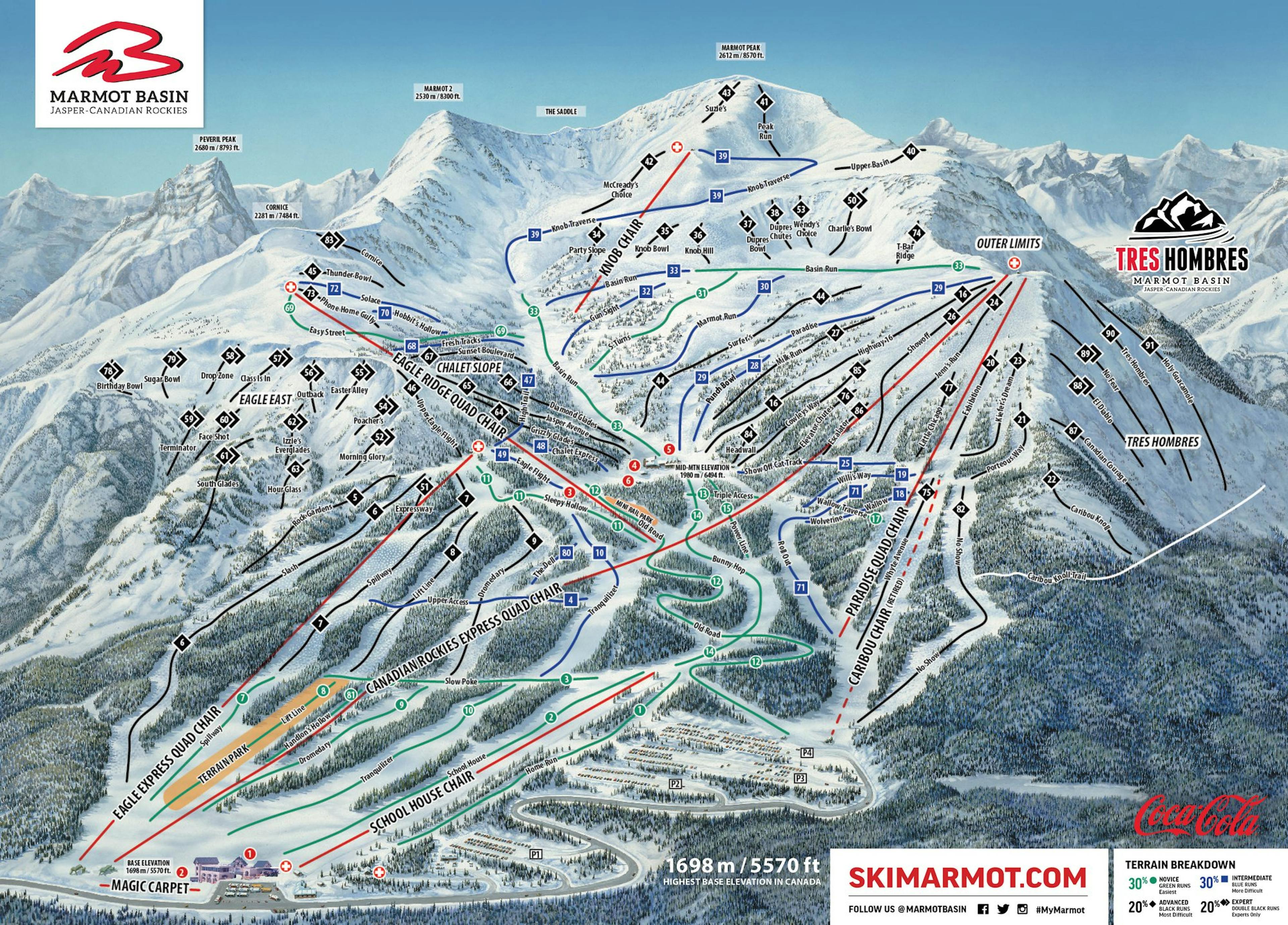 Marmot Basin winter trail maps