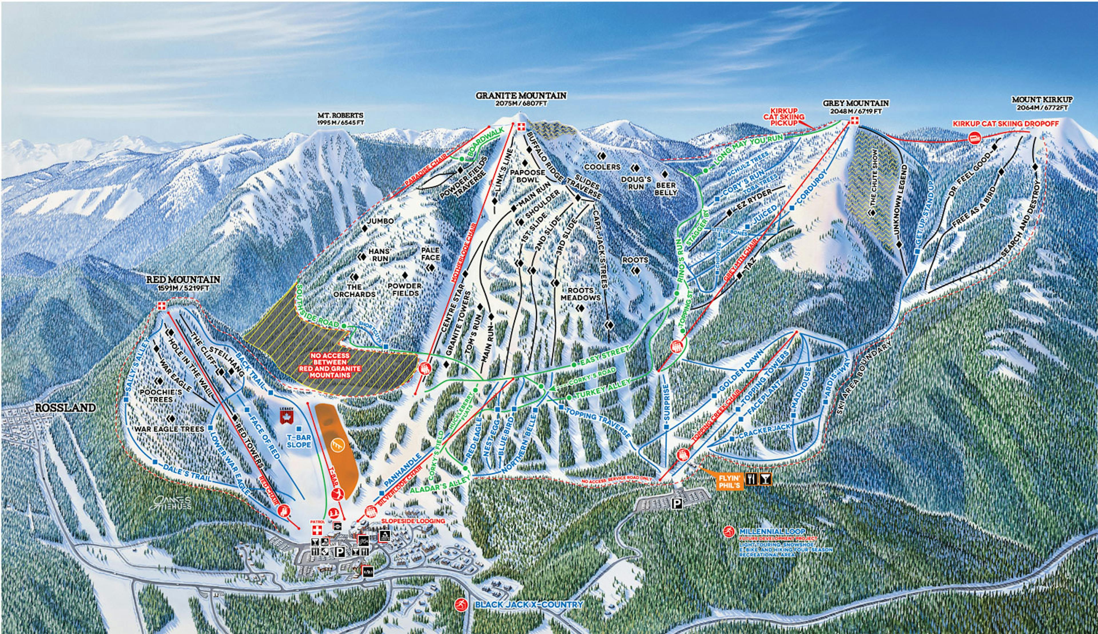 RED Mountain Resort winter trail map