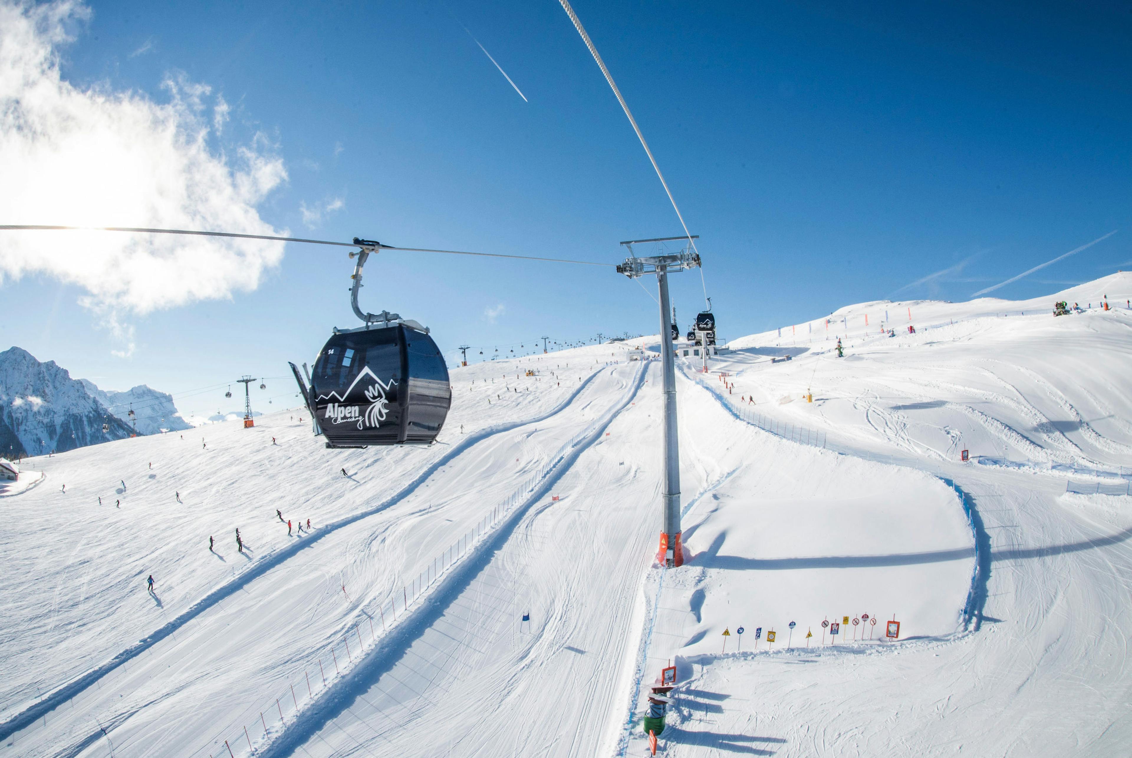 The gondola running at Alta Badia