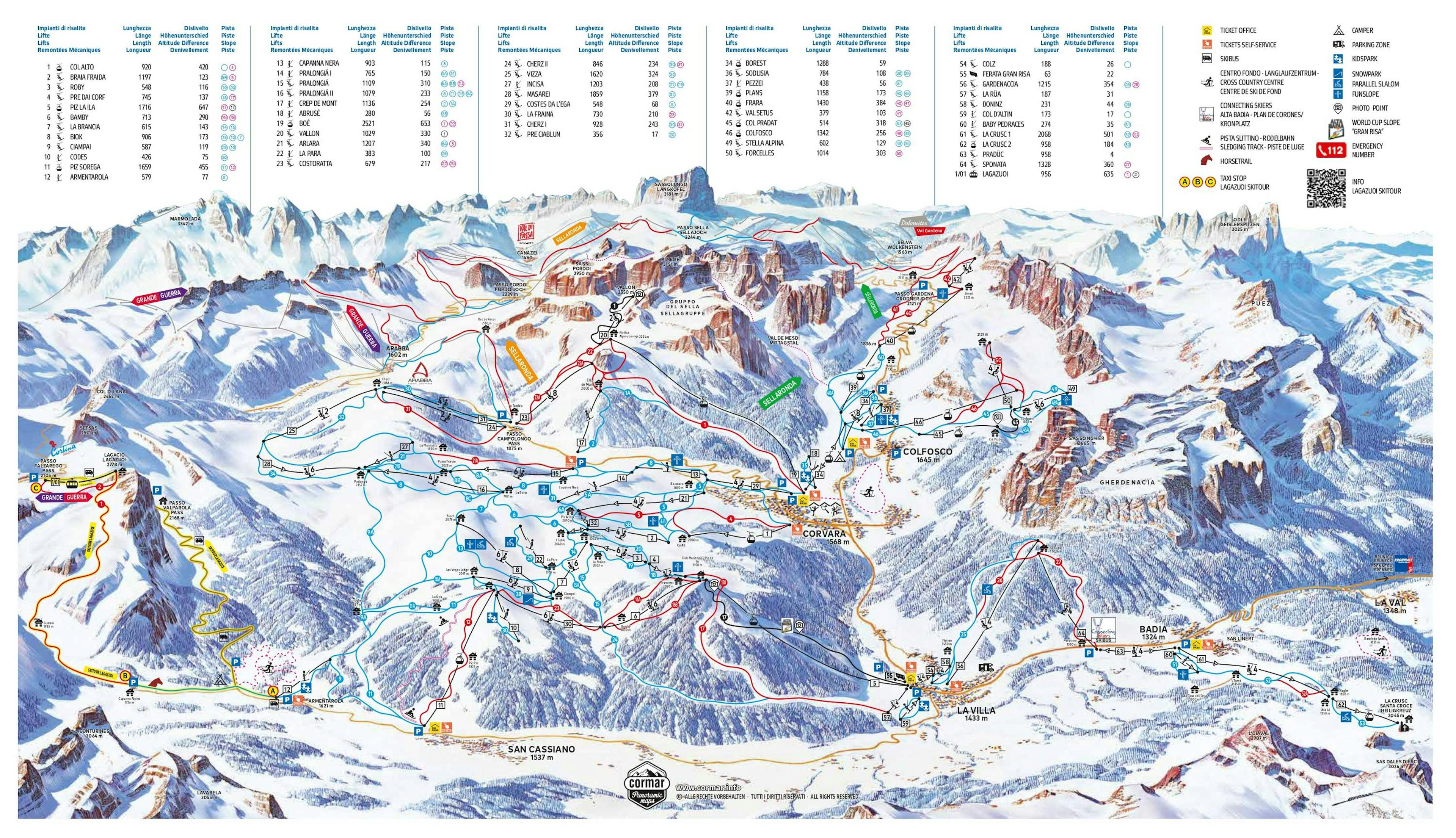 Alta Badia winter trail map