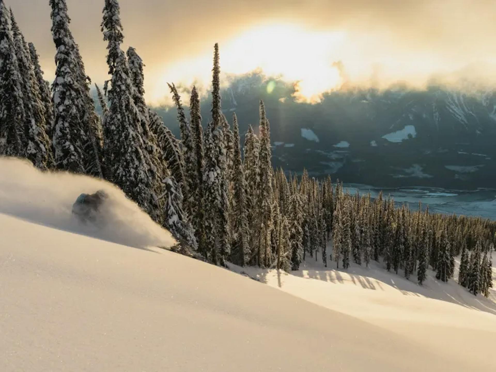 Wintery sunset in British Columbia