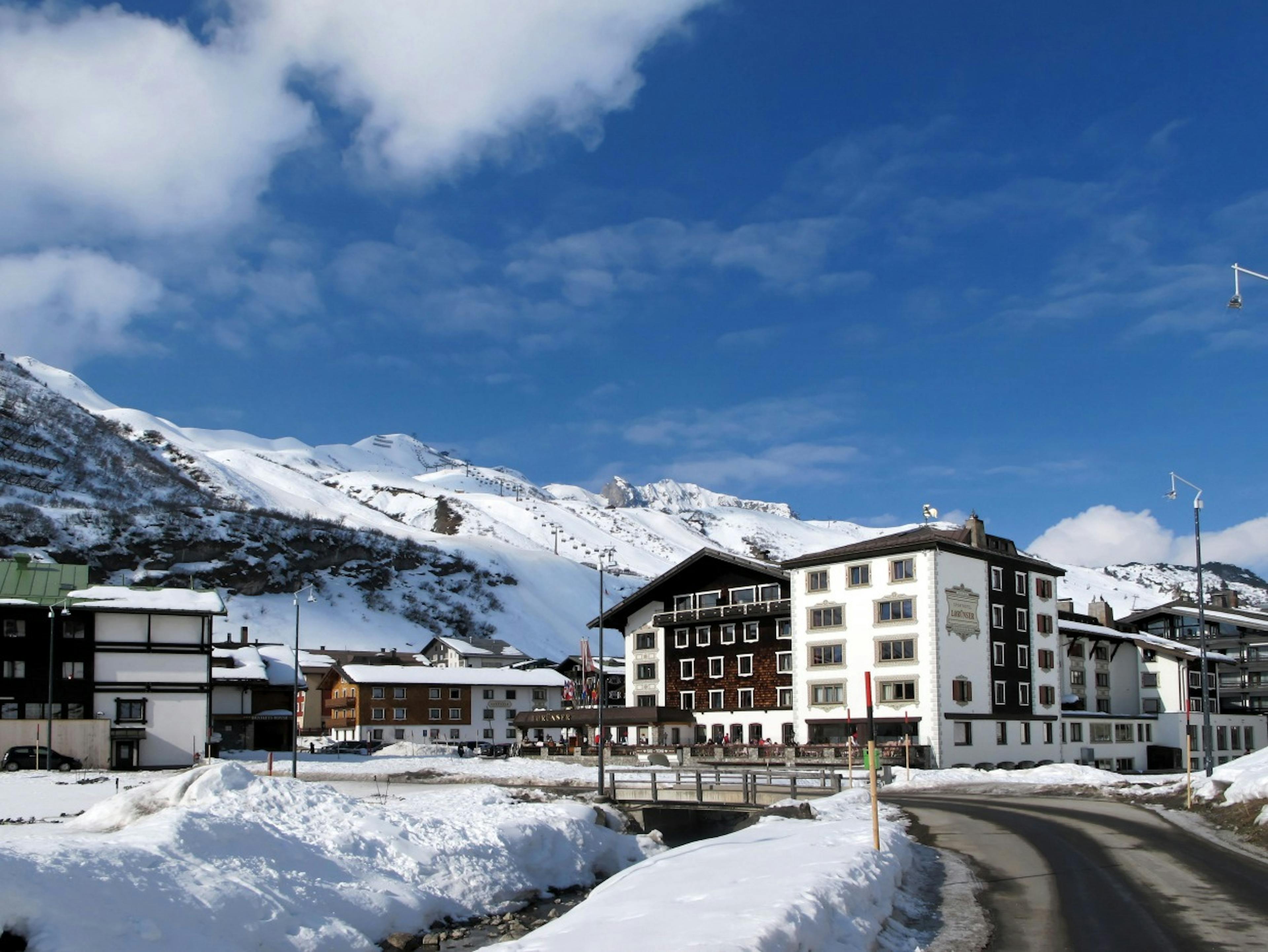 The ski resort in Zürs in Austria