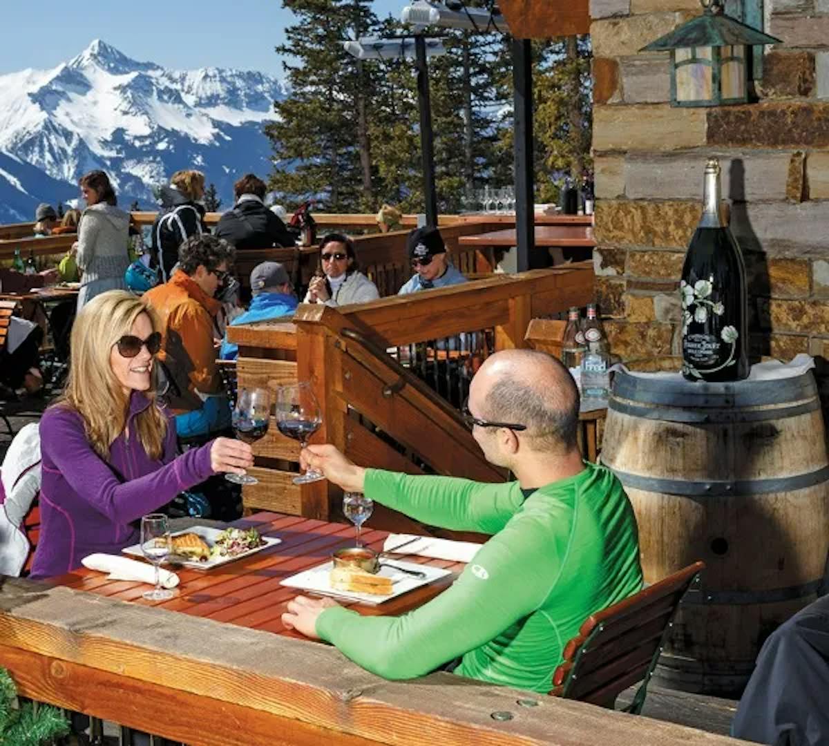 A couple enjoying a hot chocolate