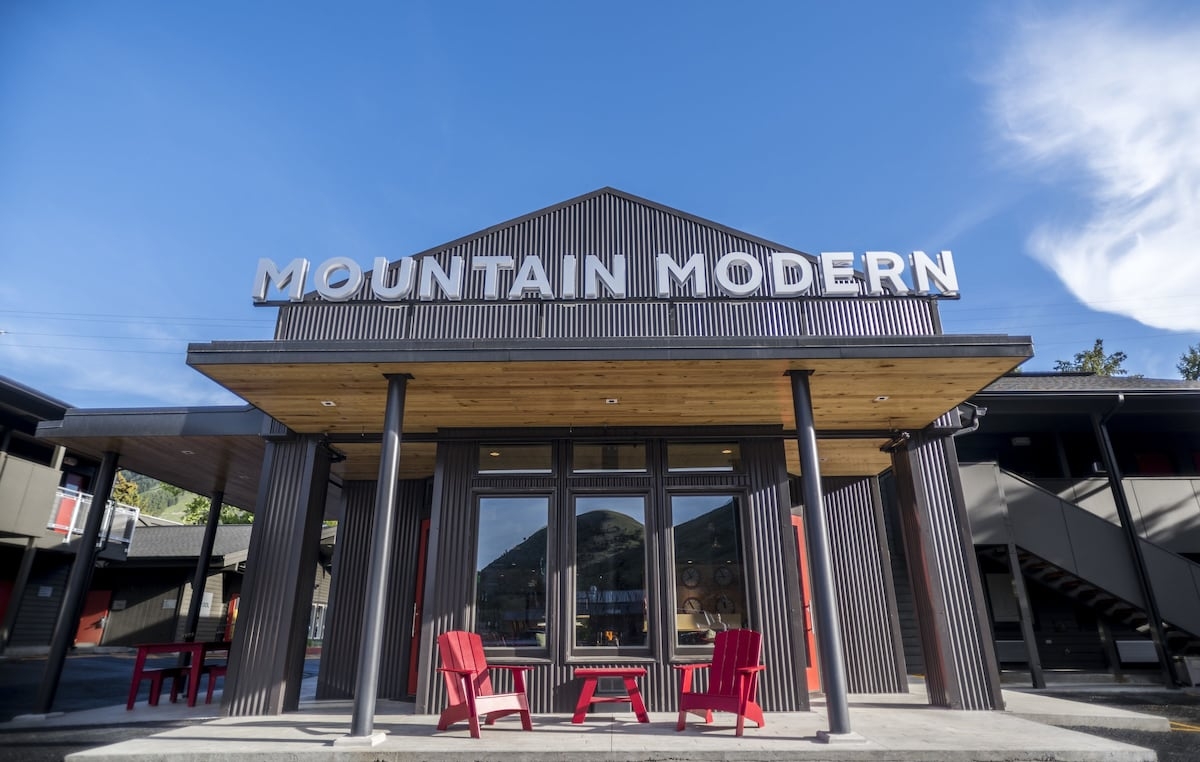Exterior of Mountain Modern in the winter