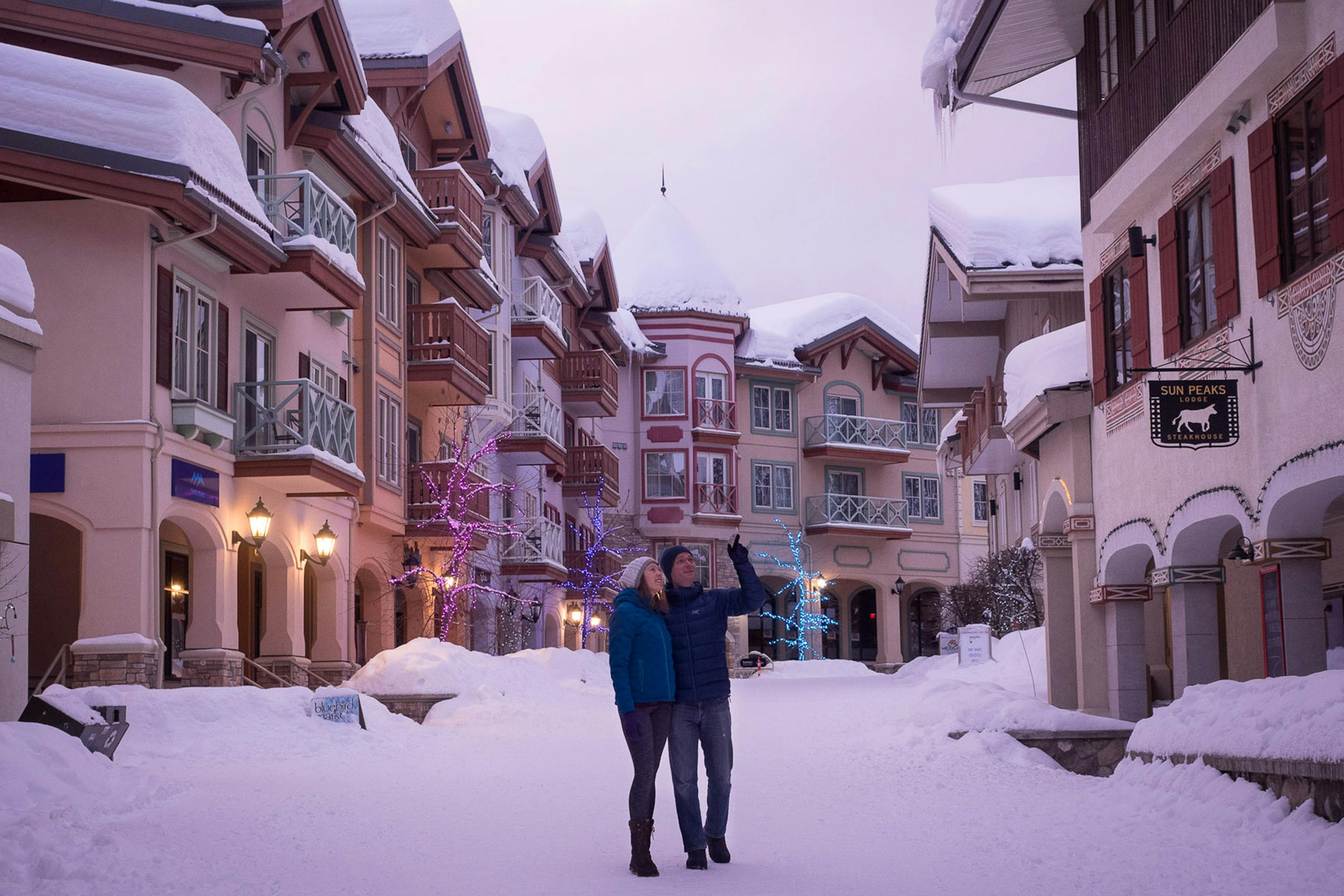 The ski-through-village at Sun Peaks