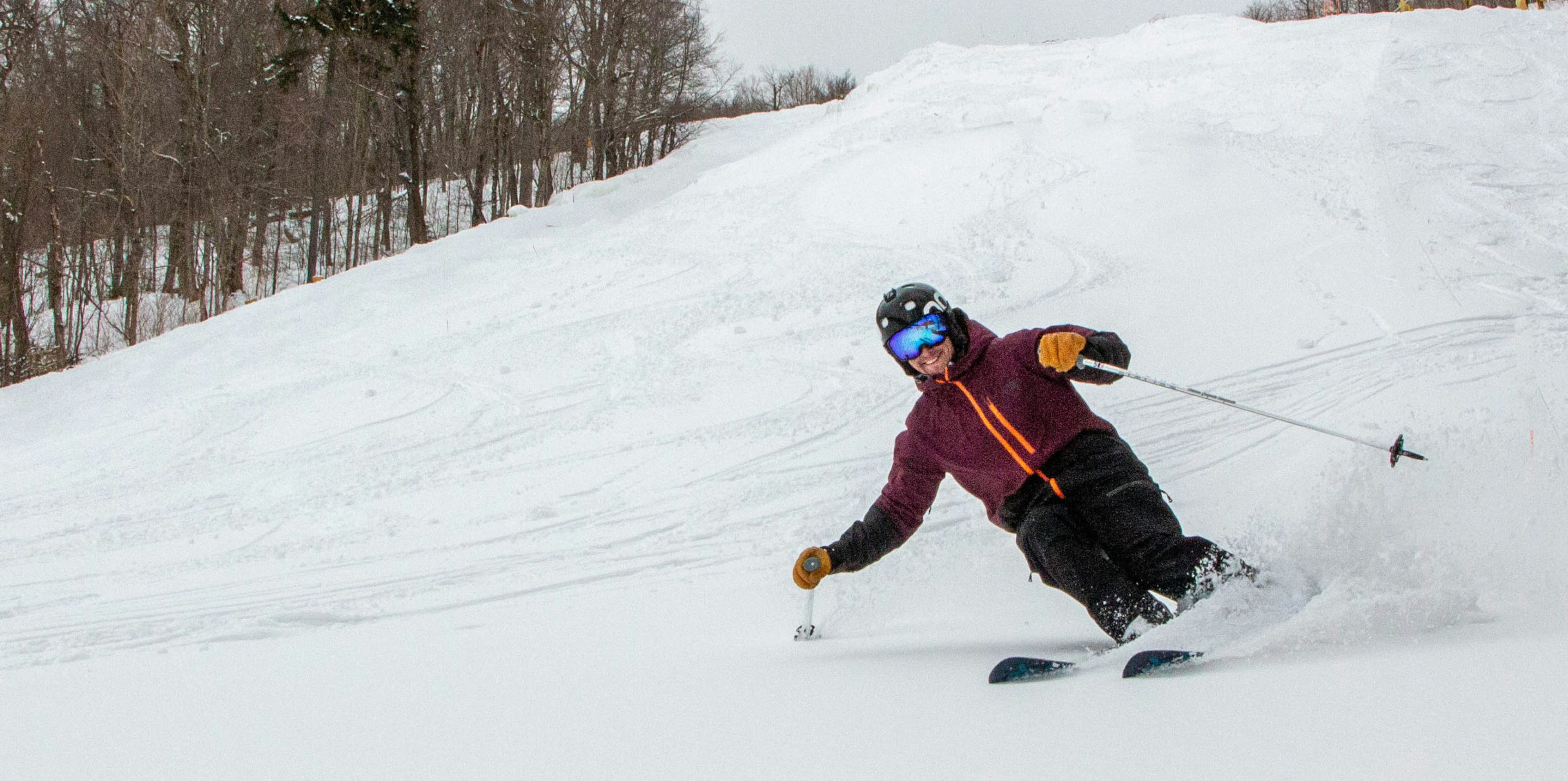 Skier skiing the slopes at Stratton, Vermont
