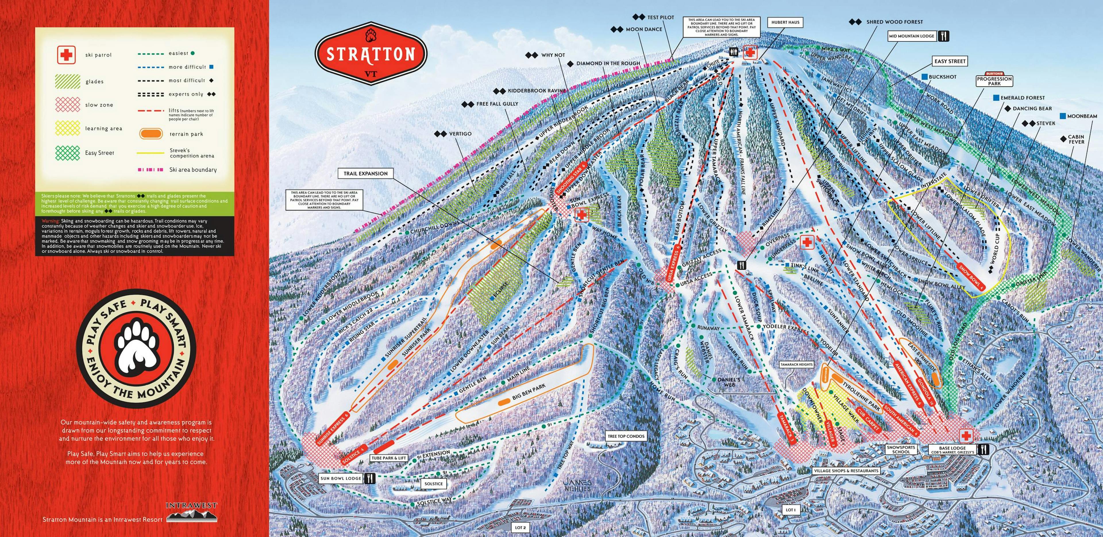 Stratton, Vermont, winter trail map