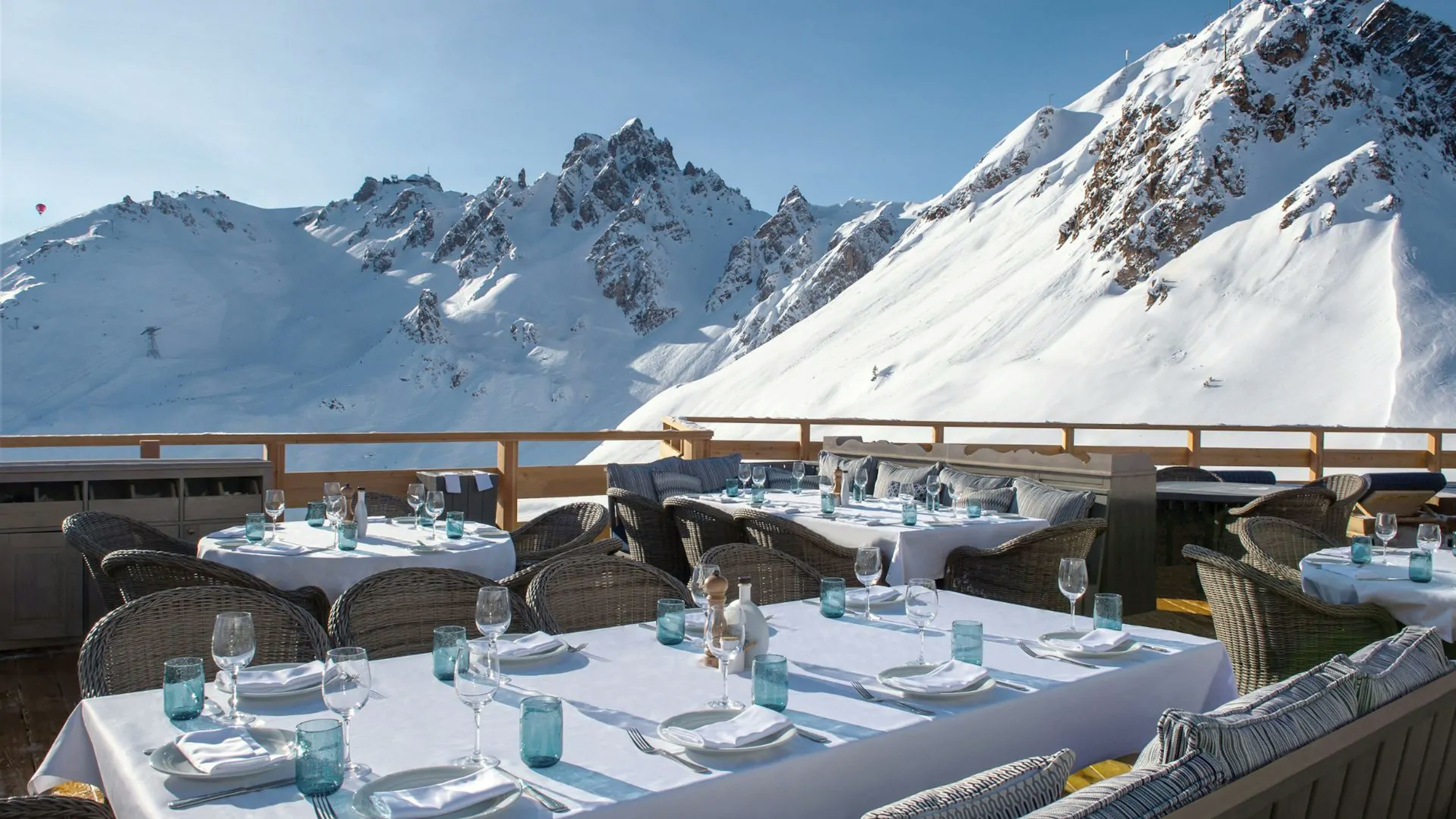 The patio at Bagatelle Courchevel.