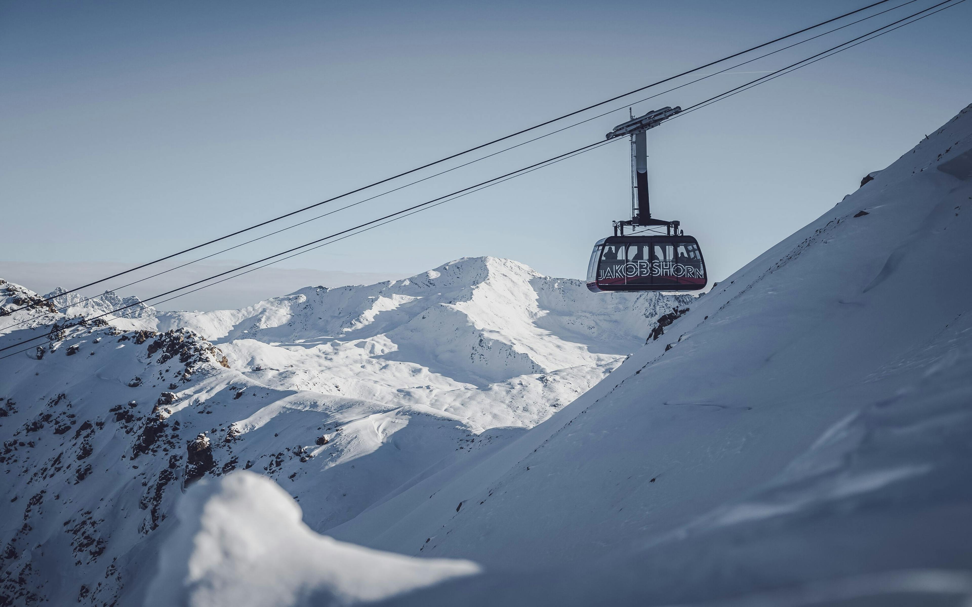 The gondola running at Davos, Switzerland