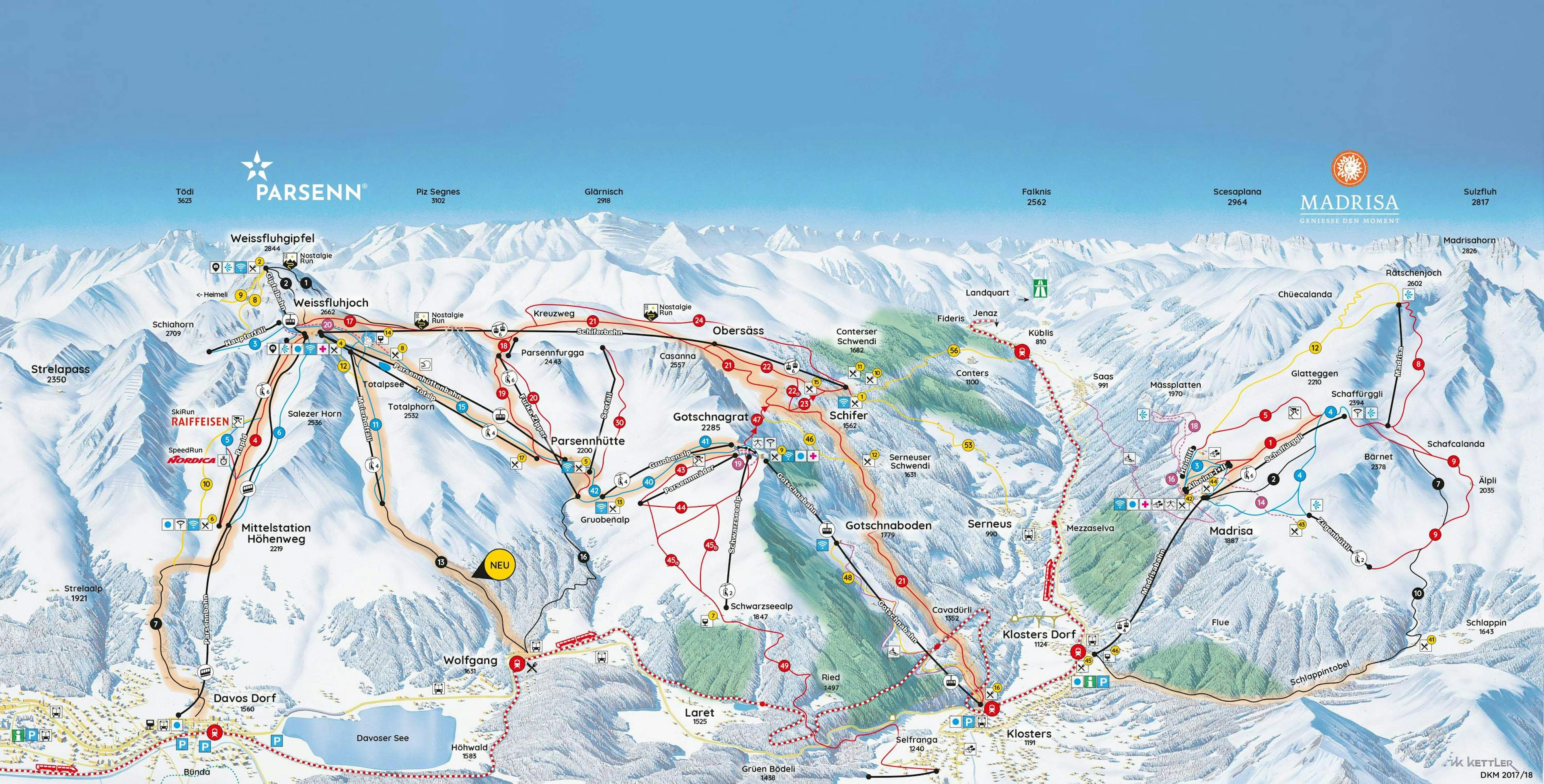 Davos winter trail map