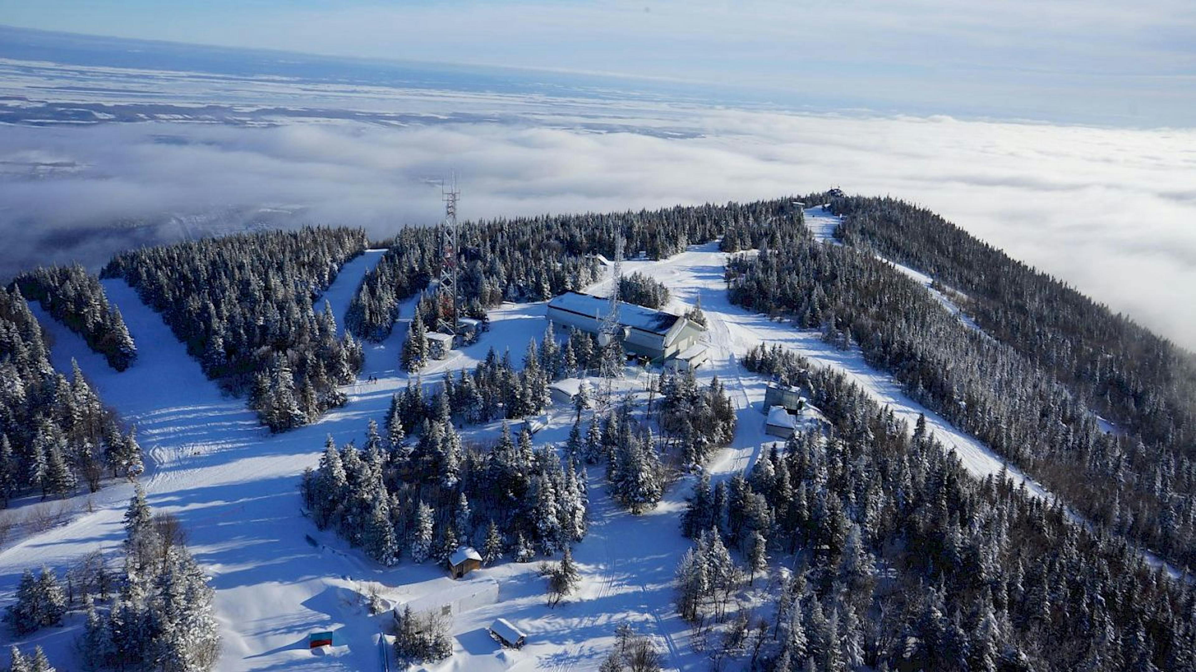 The summit of the mountain at Mont Sainte-Anne