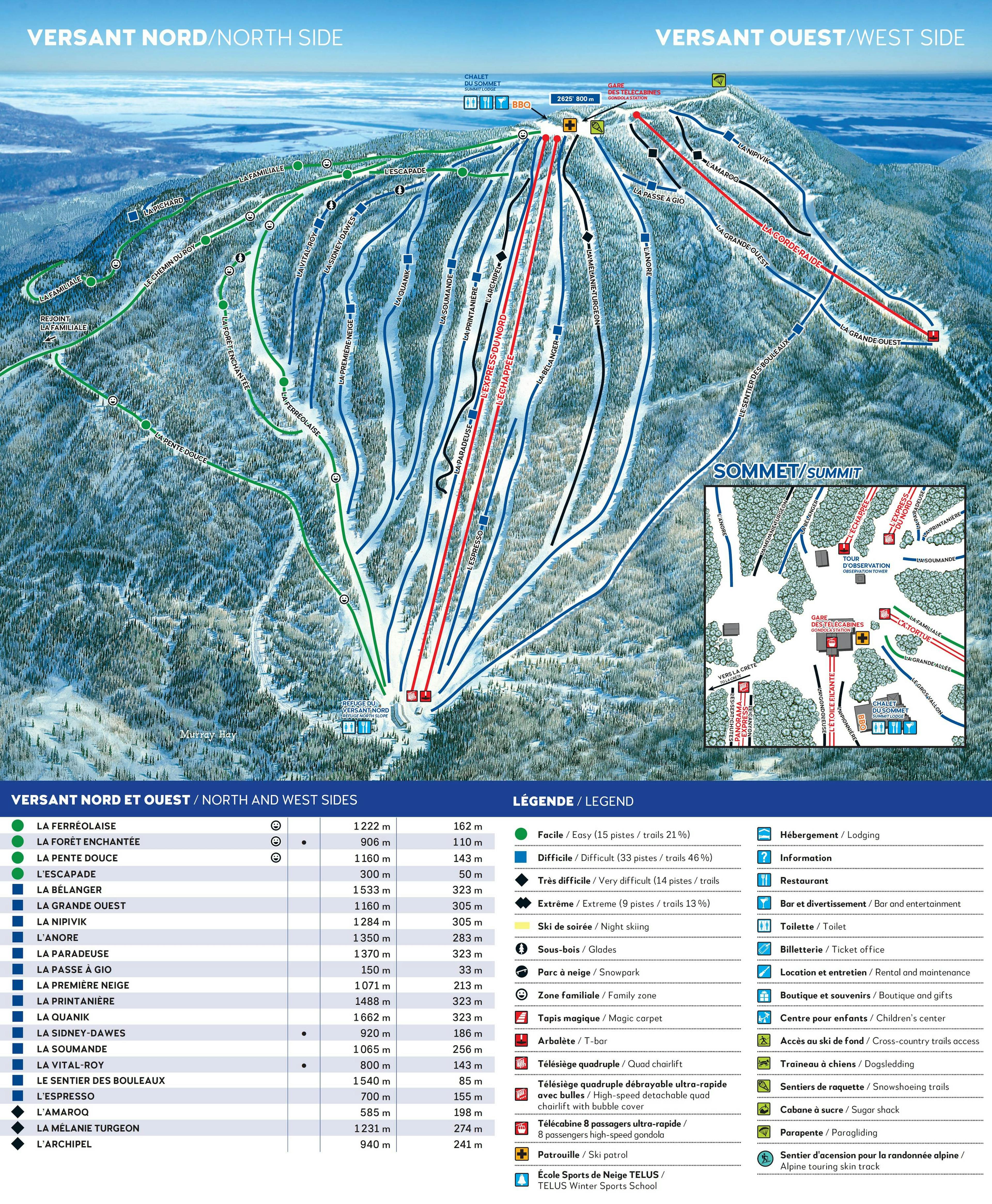 Mont Sainte-Anne winter trail map