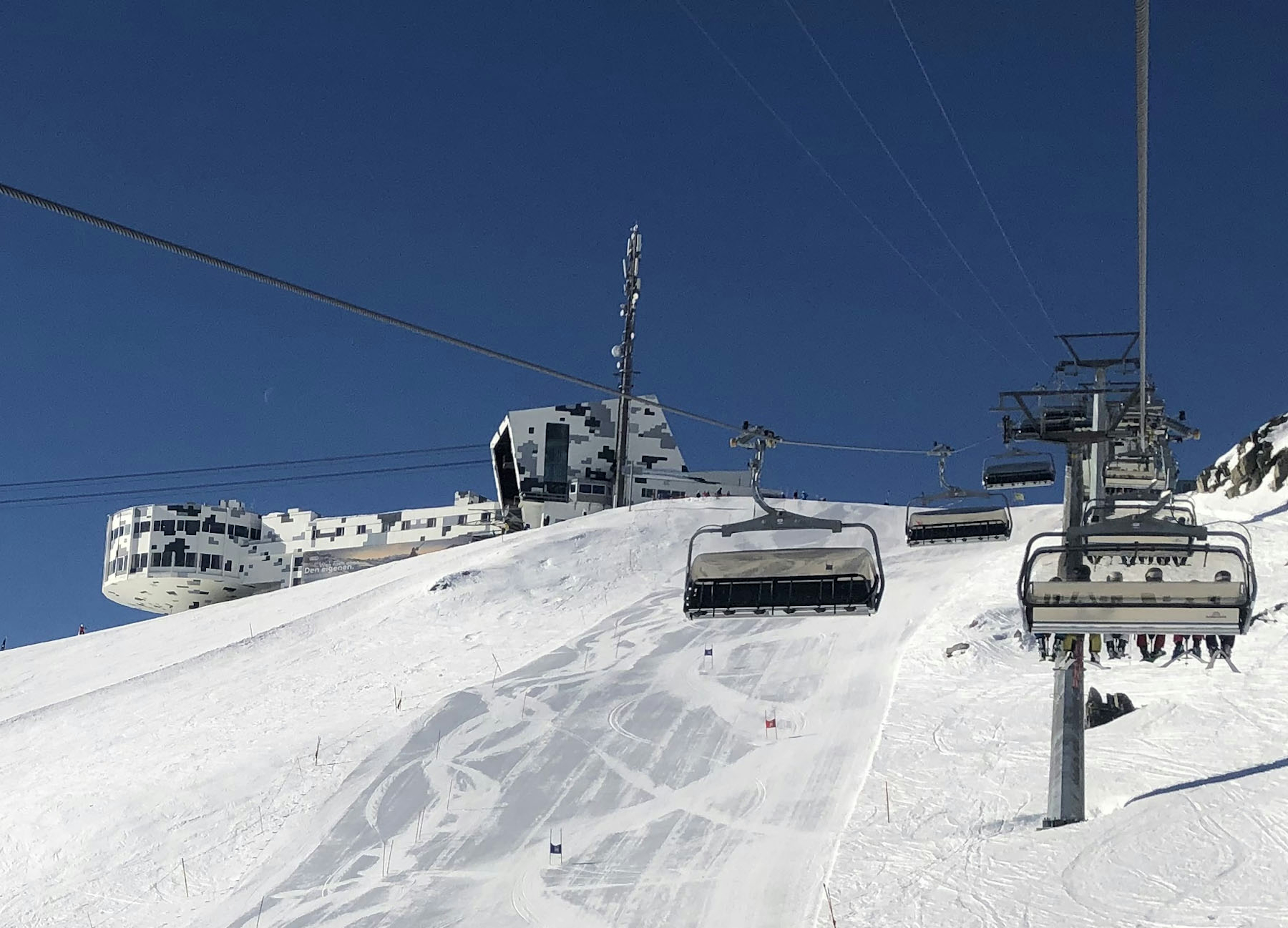 The chair lift running at Flims-Laax-Falera in Switzerland