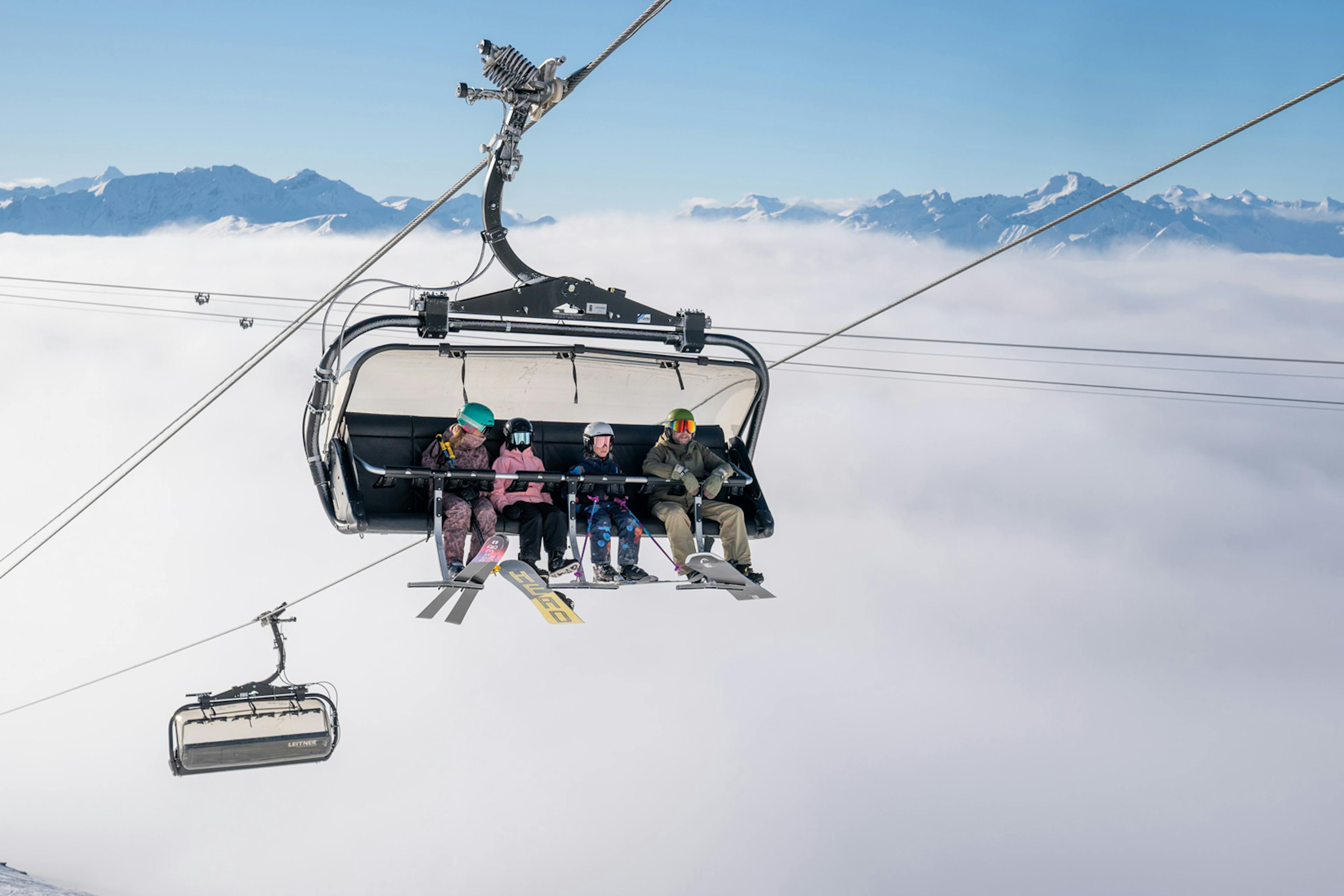 The chair lift at Laax, Swtizerland