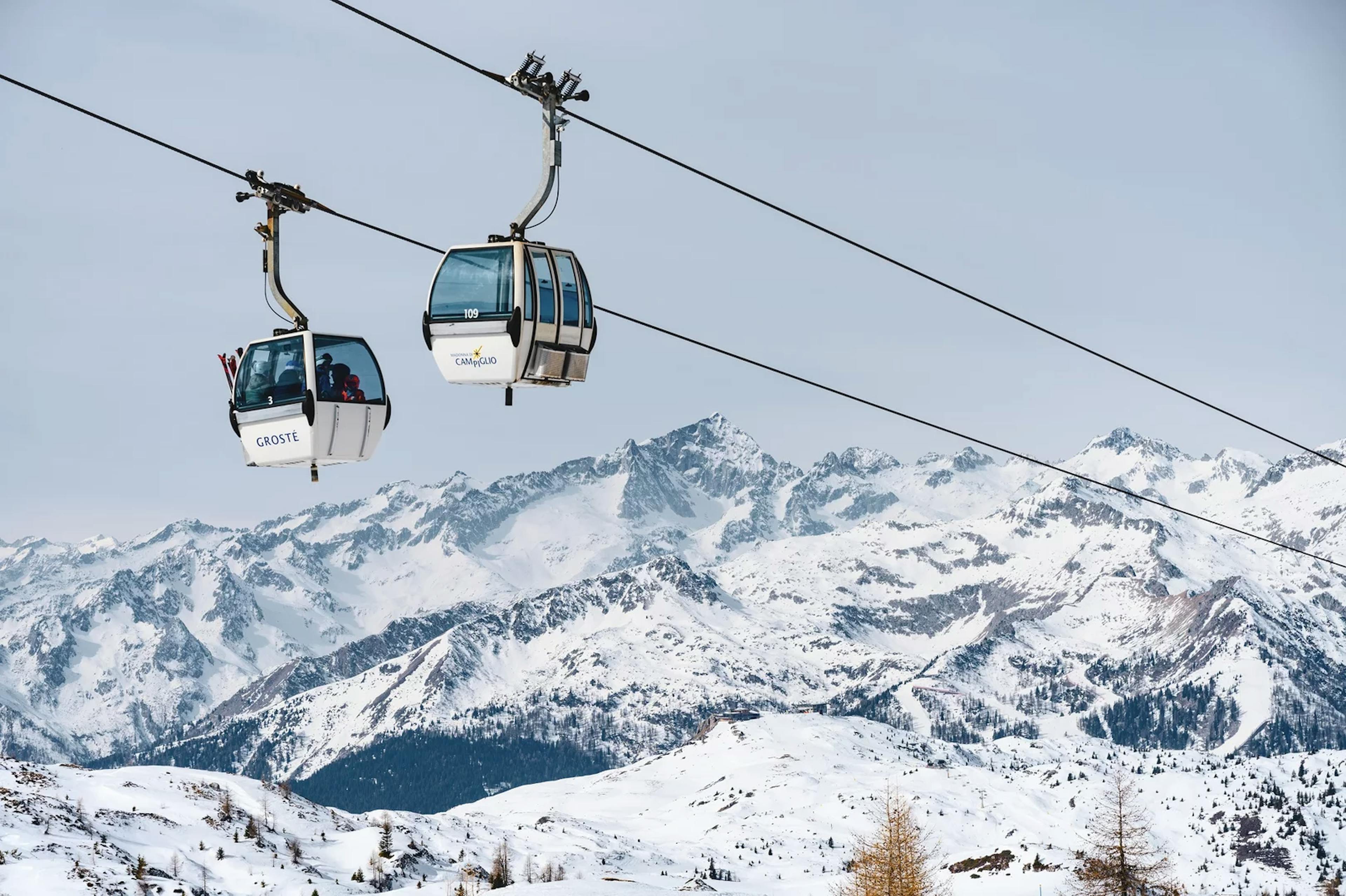 The gondola in Madonna di Campiglio in Italy