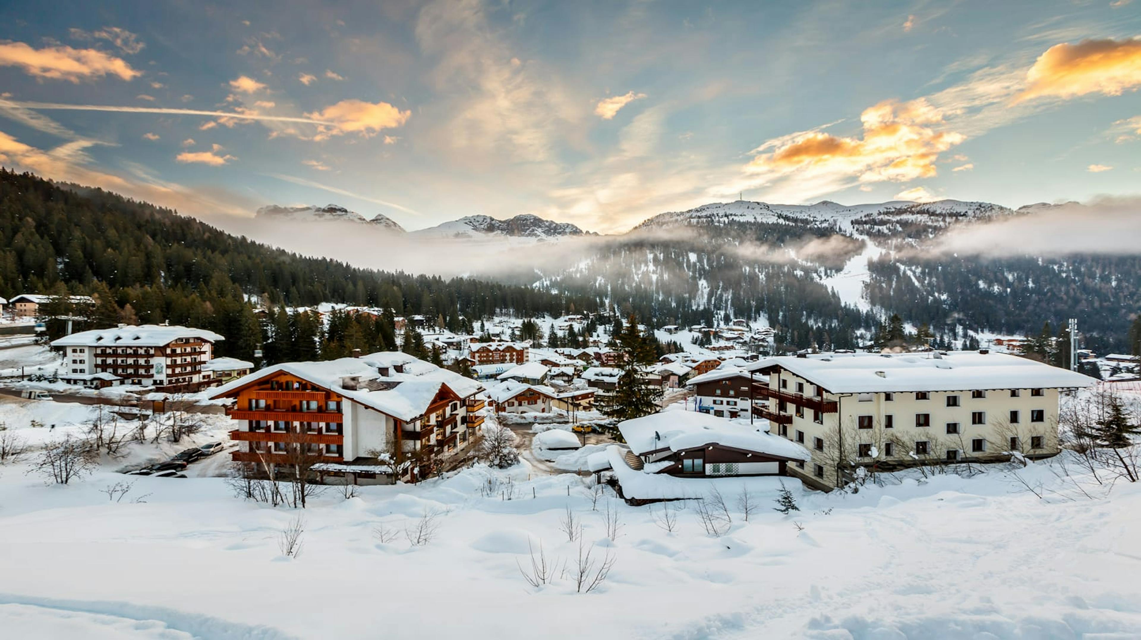 Morning in Madonna di Campiglio in Italy