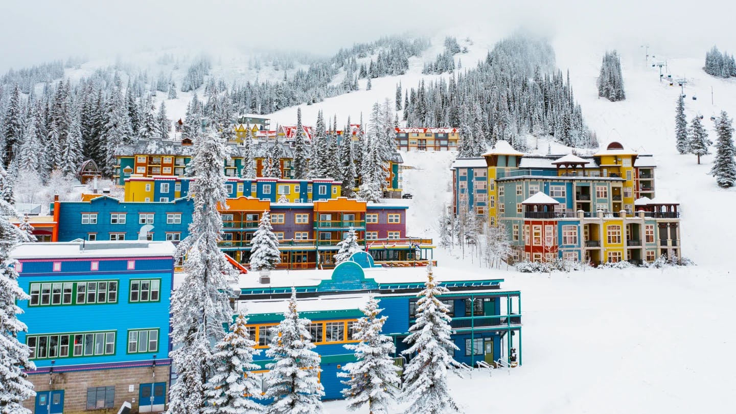 Surrounding town of Silver Star Mountain Resort in British Columbia, Canada