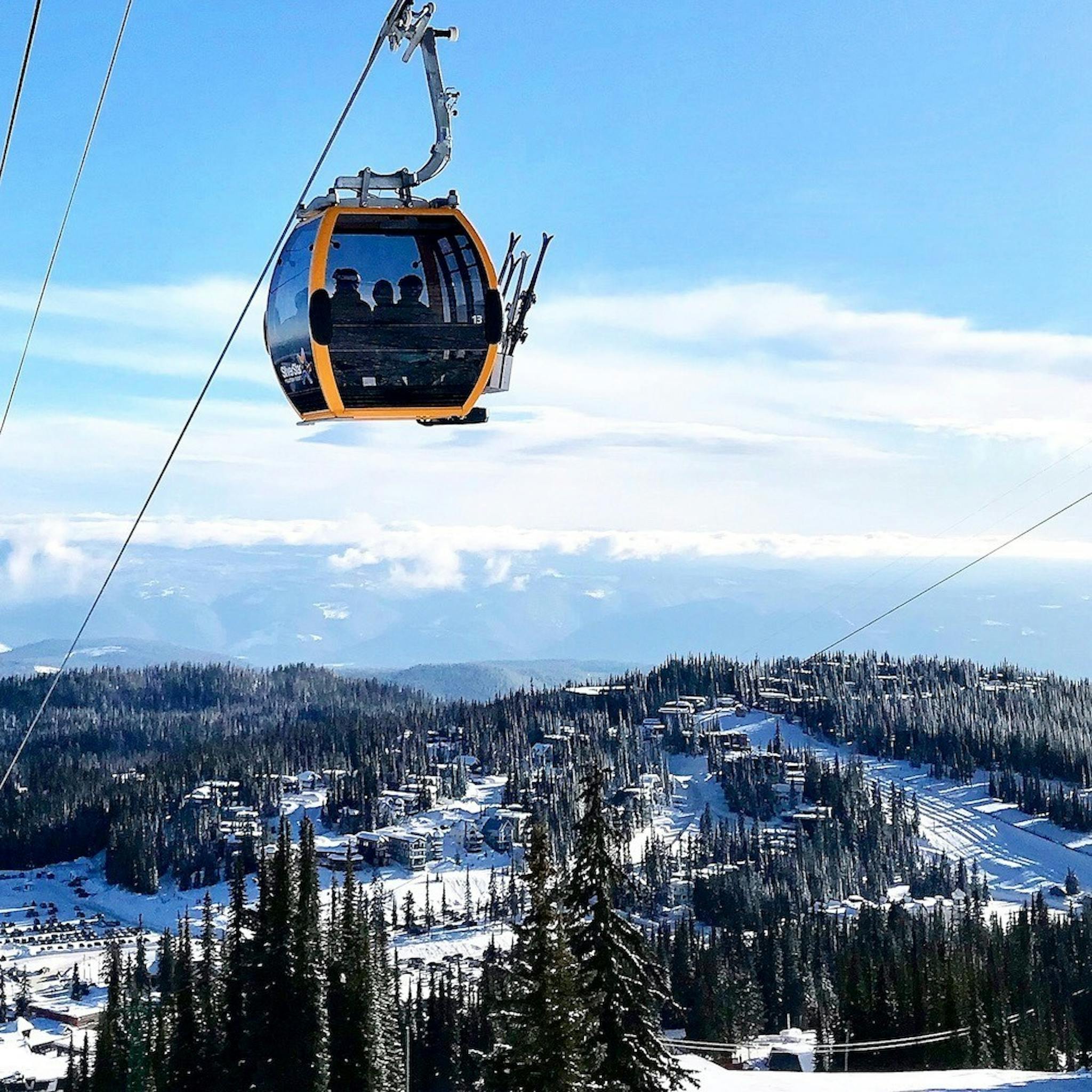 The gondola running at Silver Star Mountain Resort in British Columbia, Canada