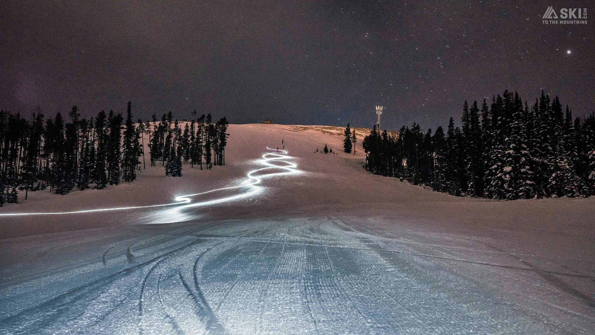 Night skiing at Banff Zoom virtual background
