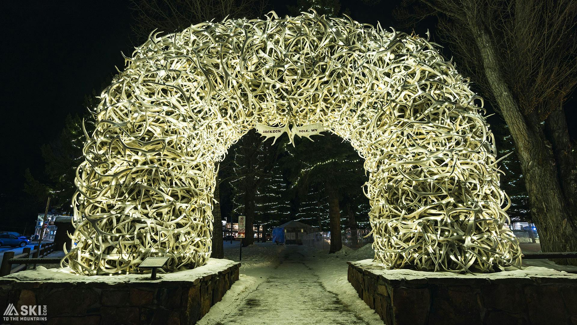 Jackson Hole antlers archway Zoom Virtual Background