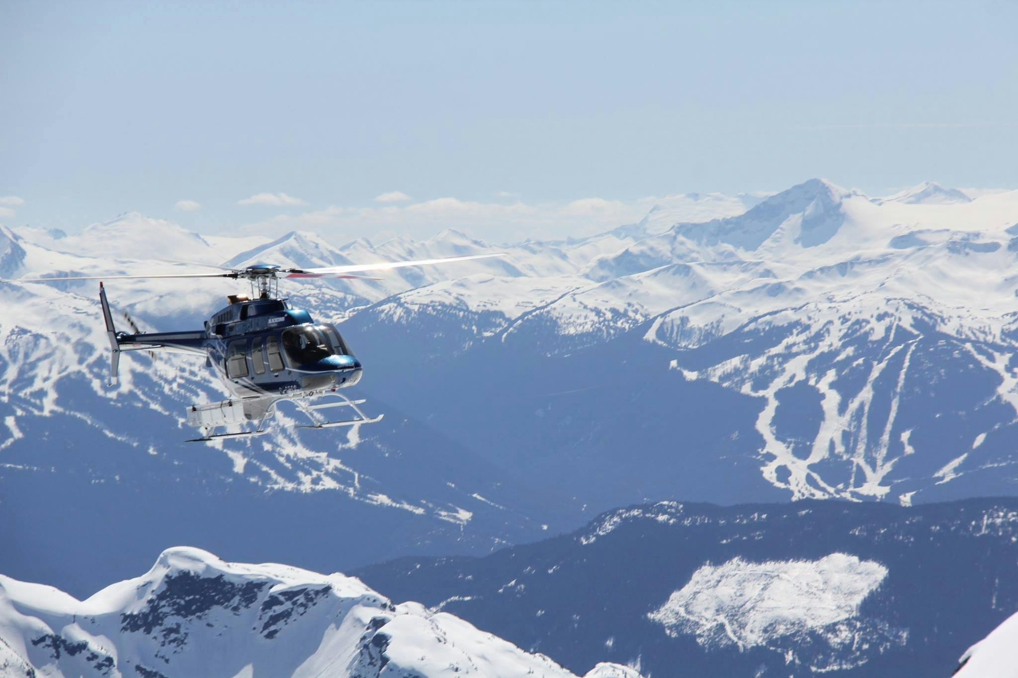 Heli-skiing at Whistler Blackcomb in British Columbia, Canada.