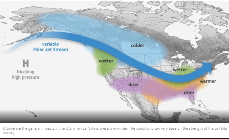 Winter forecast 2021-2022 | La Nina Trends, Forecast map