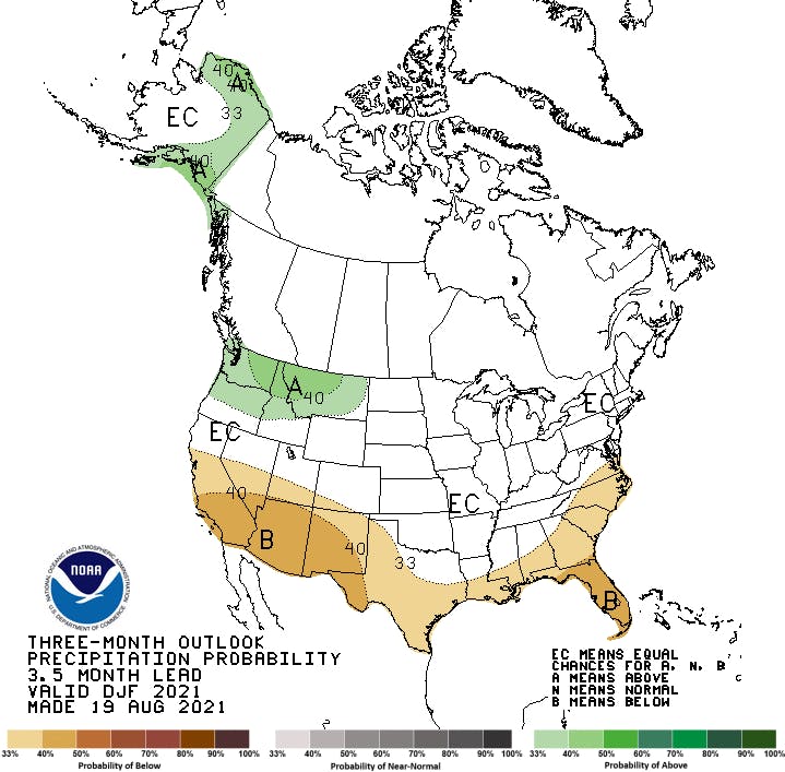 Precipitation outlook, snowfall forecast for 2022
