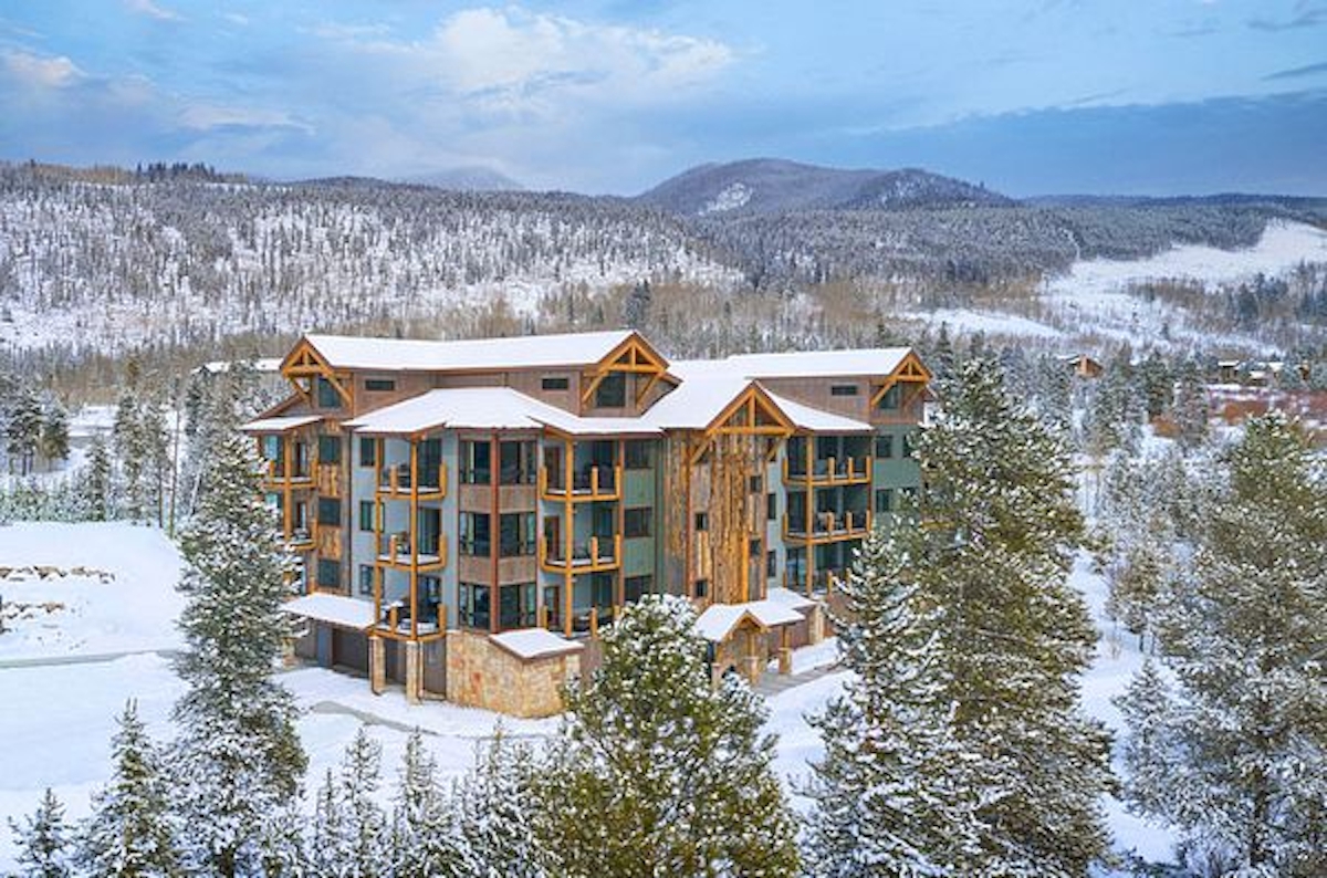 Exterior of Clearwater Lofts in winter