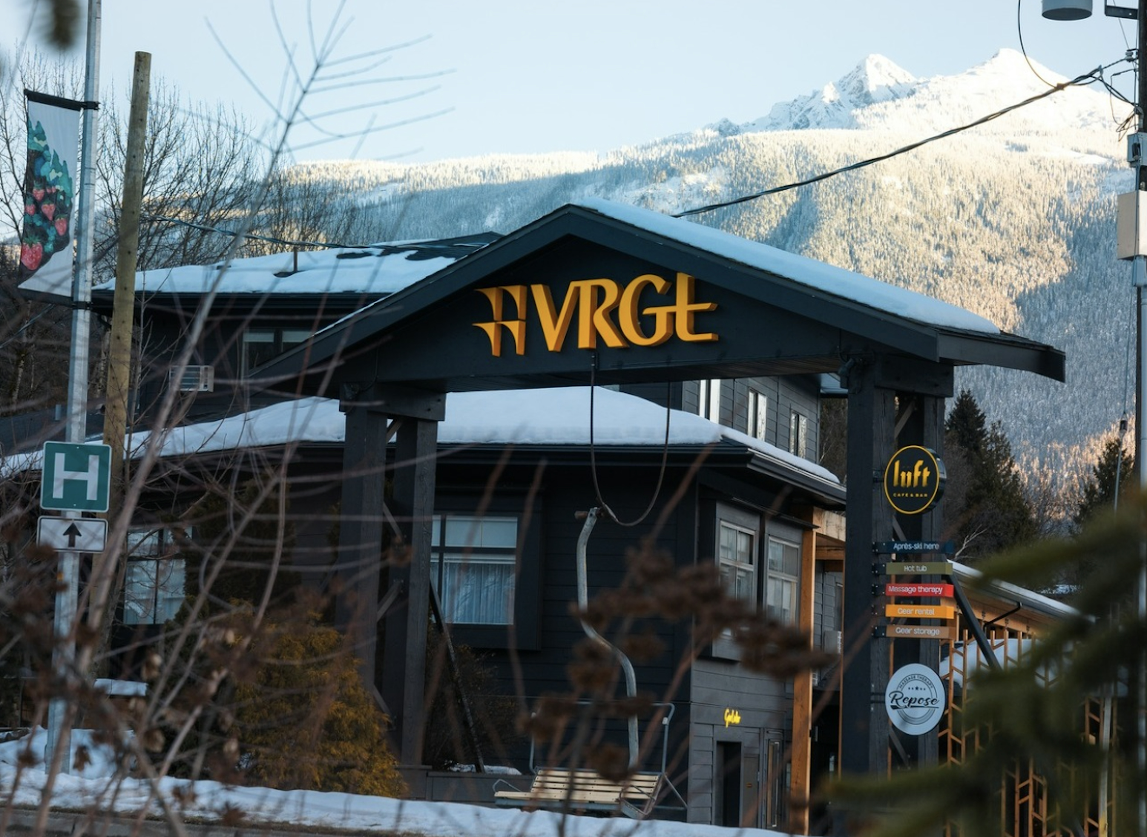 Exterior of VRGE Revelstoke in winter