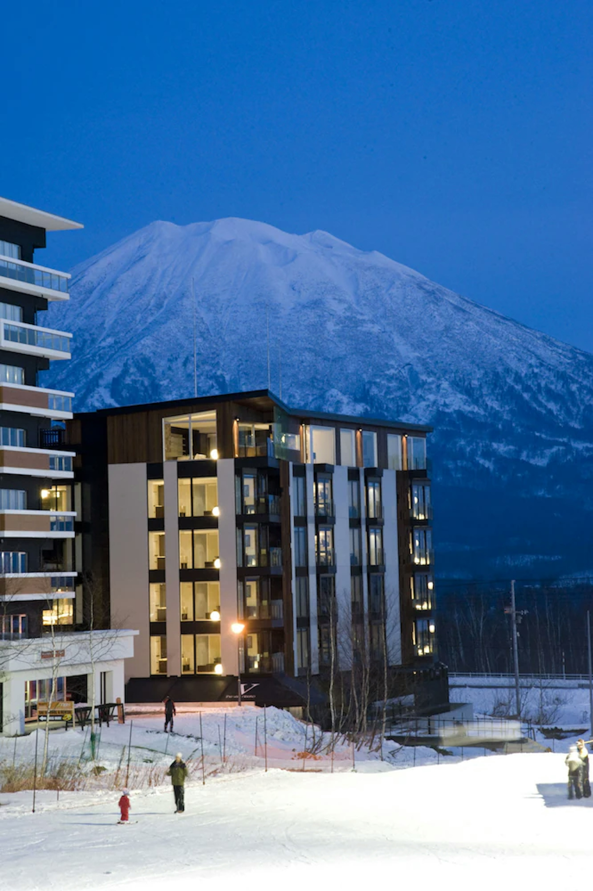 Exterior of The Vale Niseko in winter