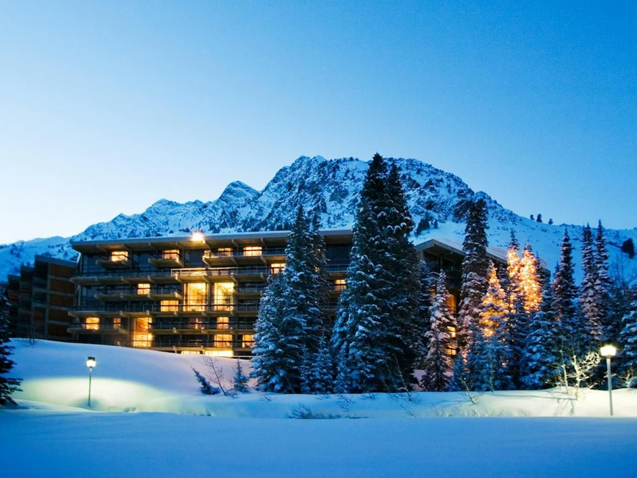 Exterior of Lodge at Snowbird in winter