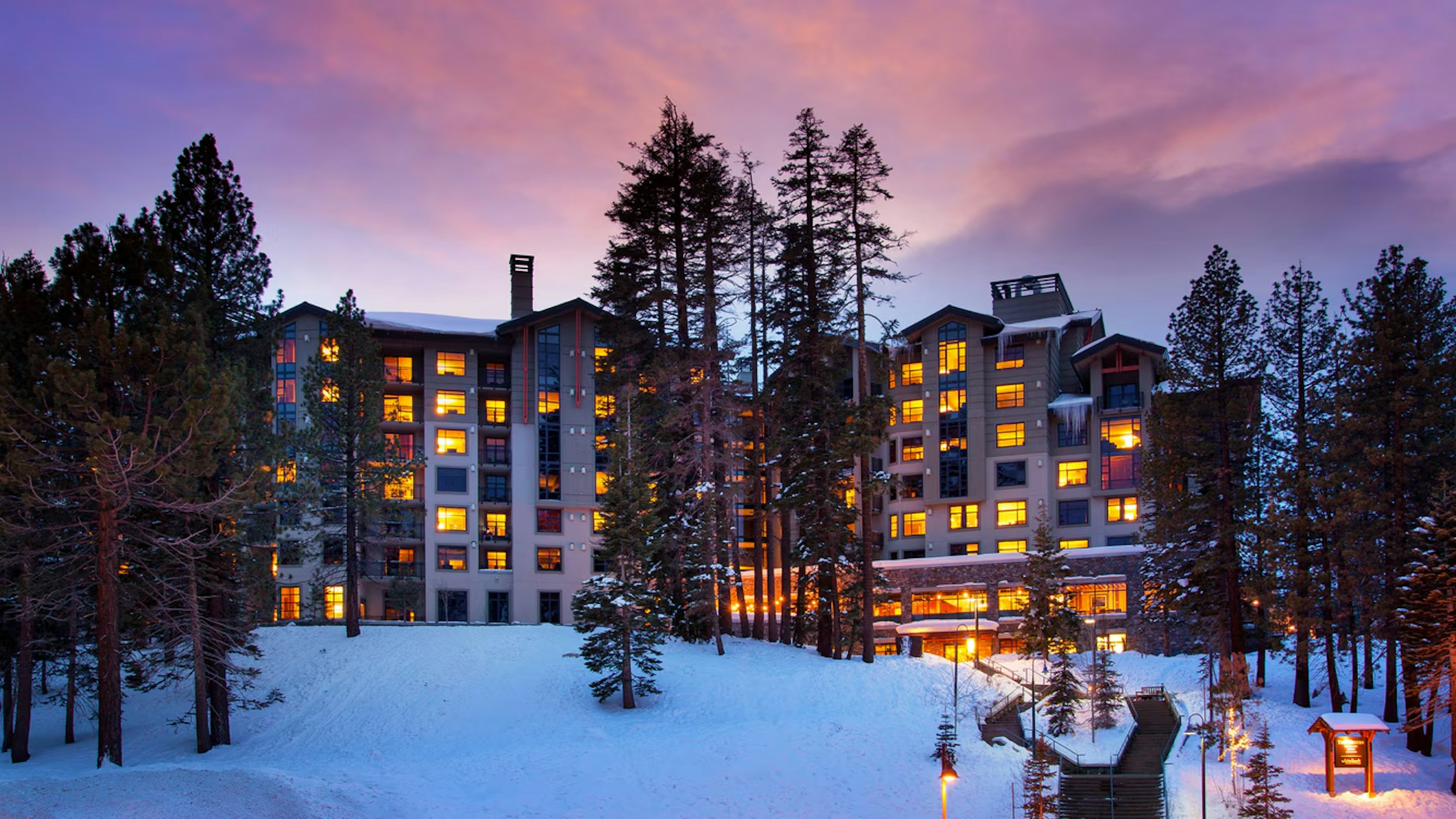 Exterior of The Westin Monache Resort in winter