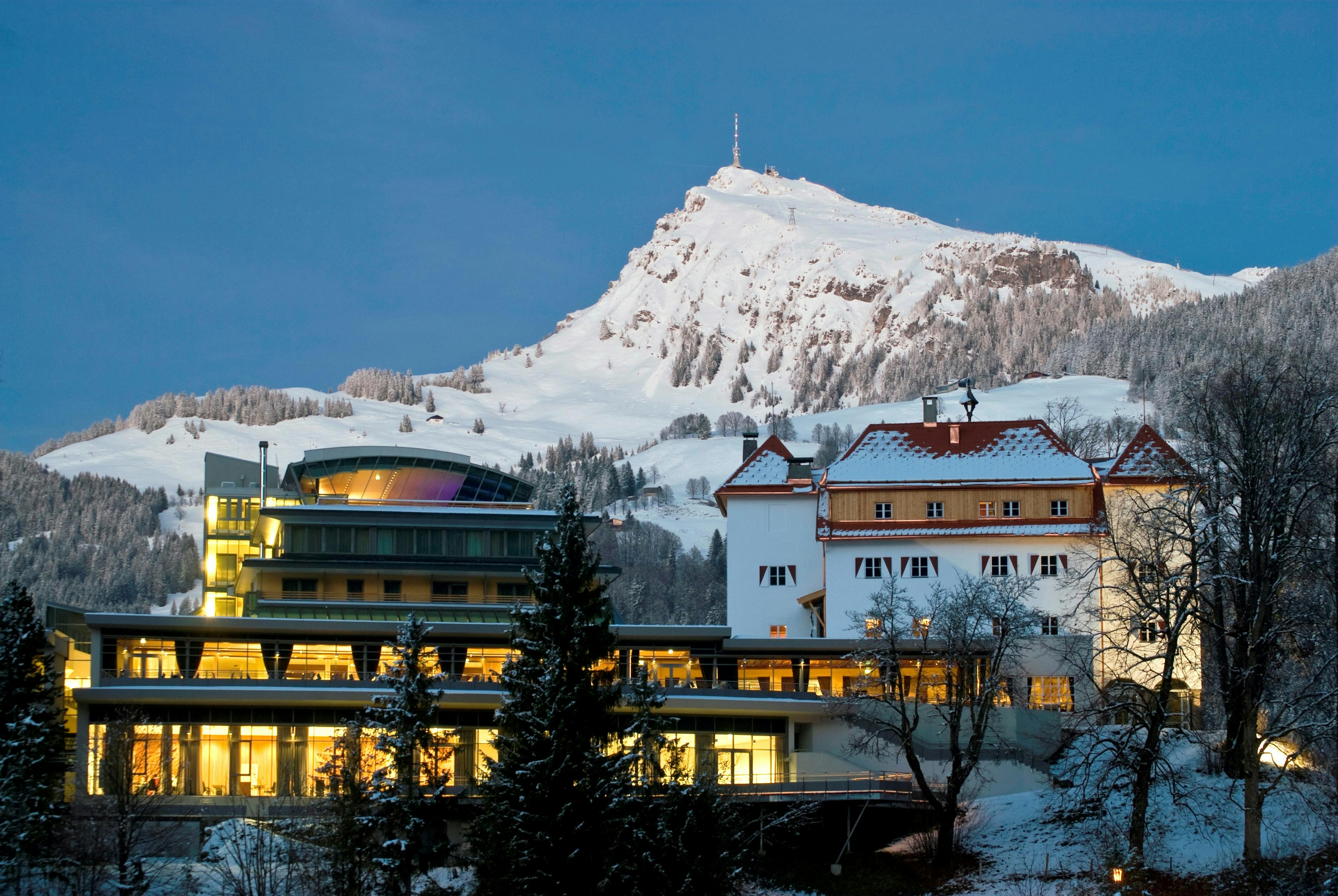 Exterior of Lebenberg Schlosshotel-Kitzbühel in winter
