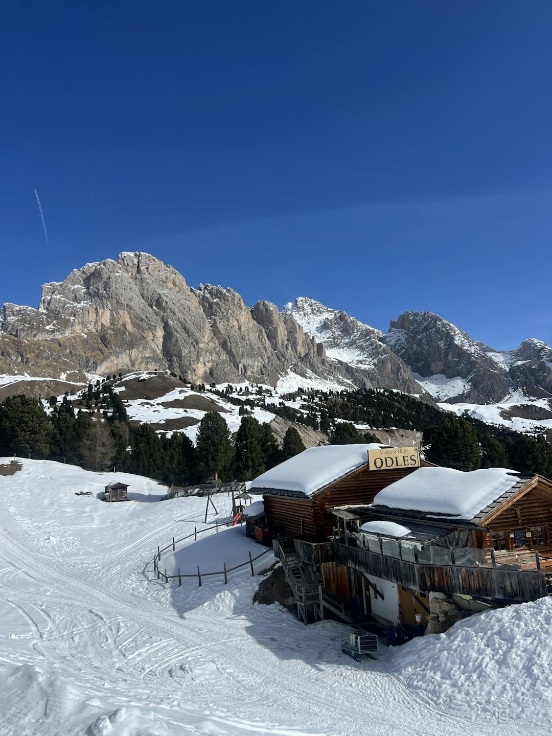 View of a Val Gardena refugio